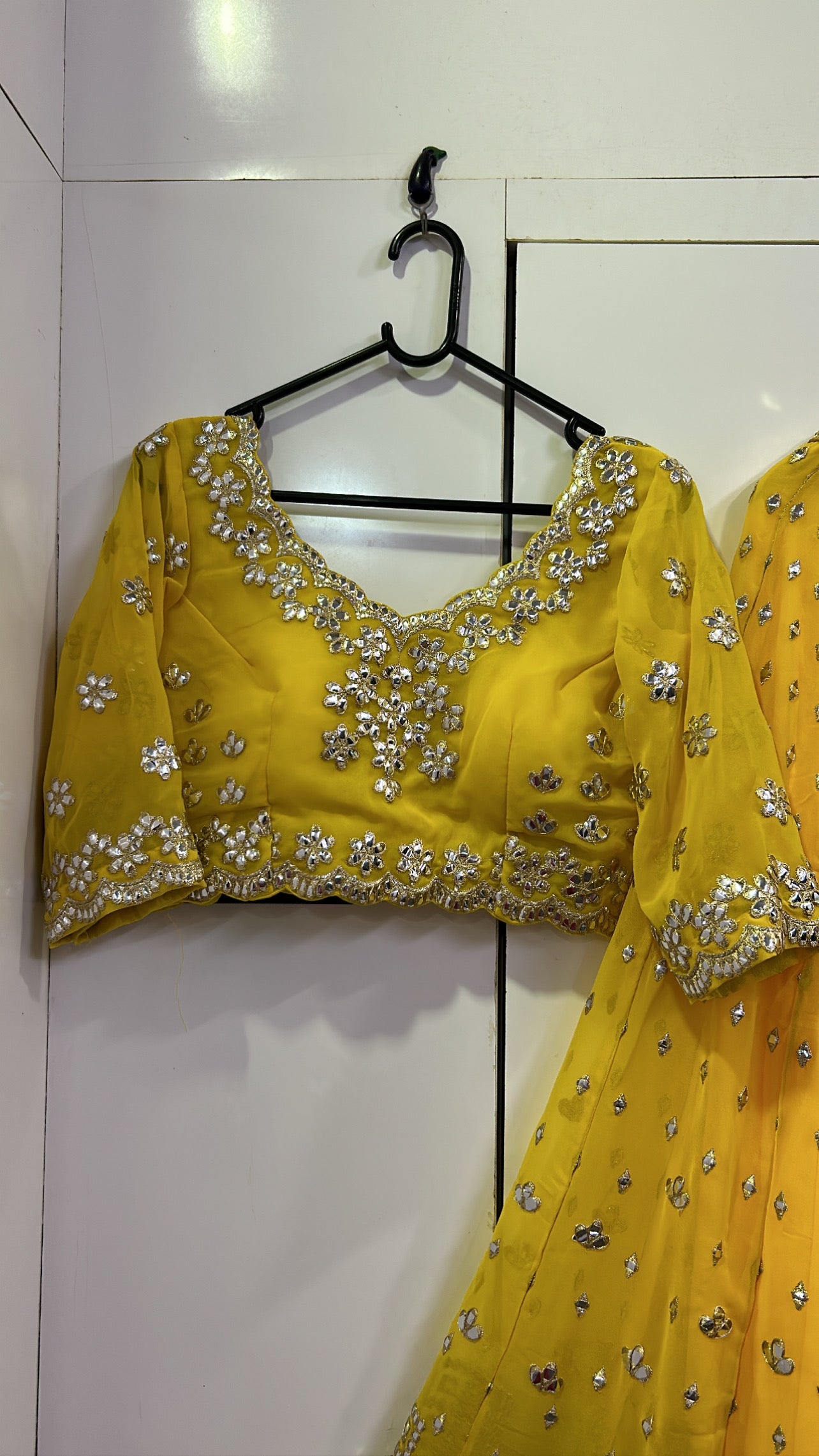 Party Wear Lehenga Choli With Paper Mirror Work