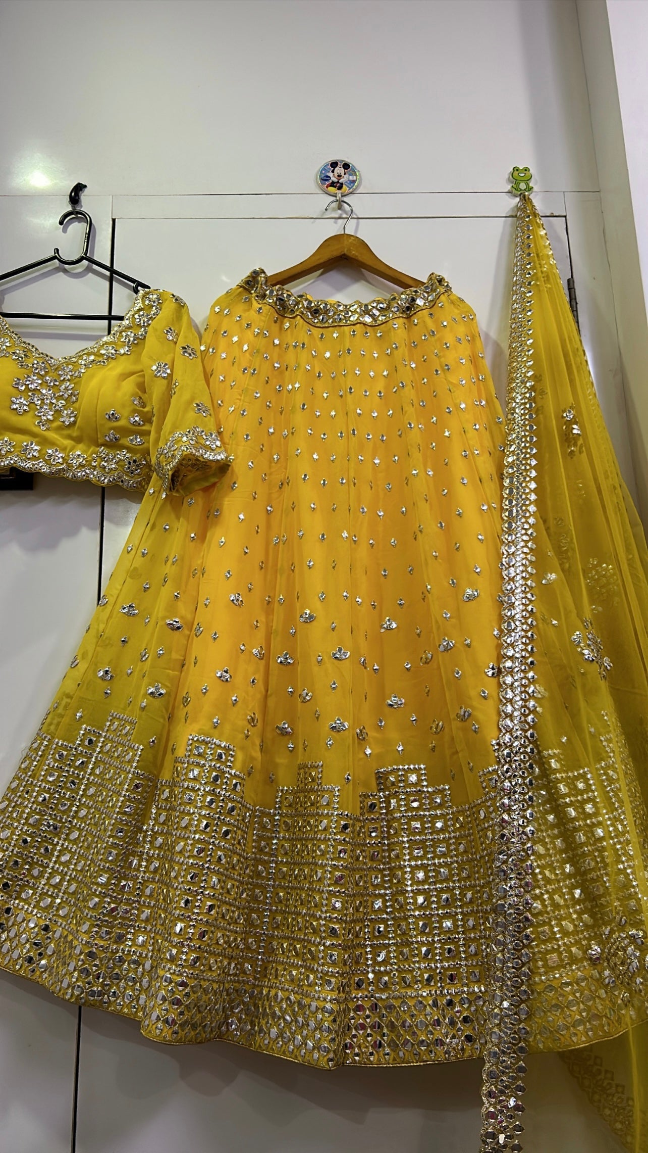 Party Wear Lehenga Choli With Paper Mirror Work
