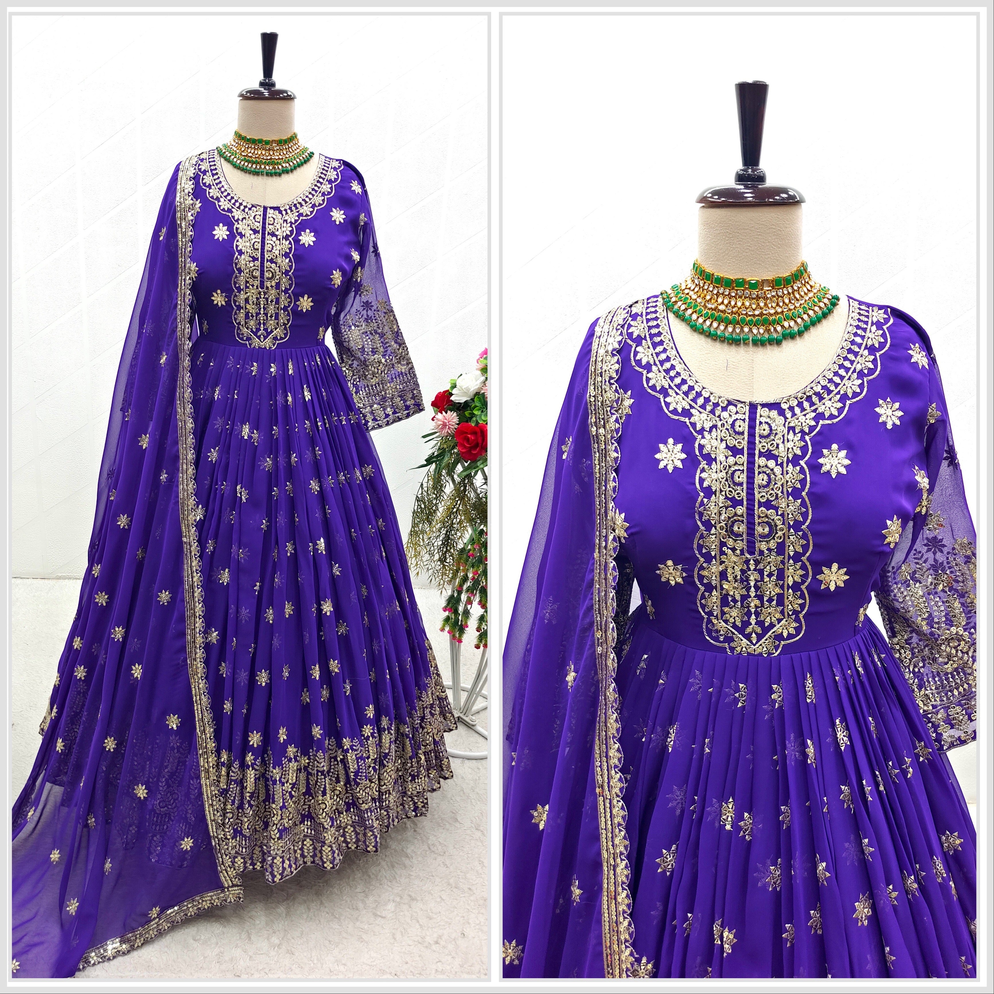 Designer Party Wear Gown With Pent And Beautiful Dupatta