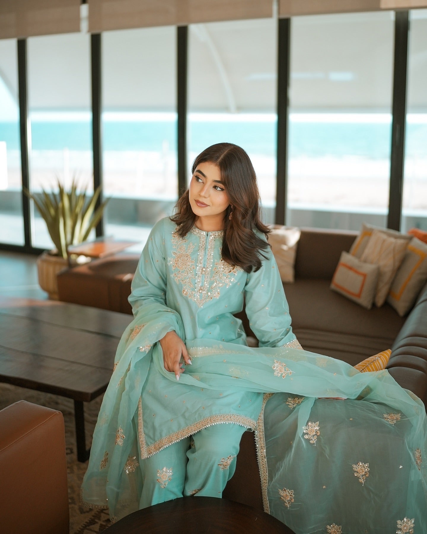 Designer Party Wear Look Top, Plazzo With Dupatta