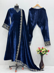 Designer Party Wear Gown And Pent With Dupatta