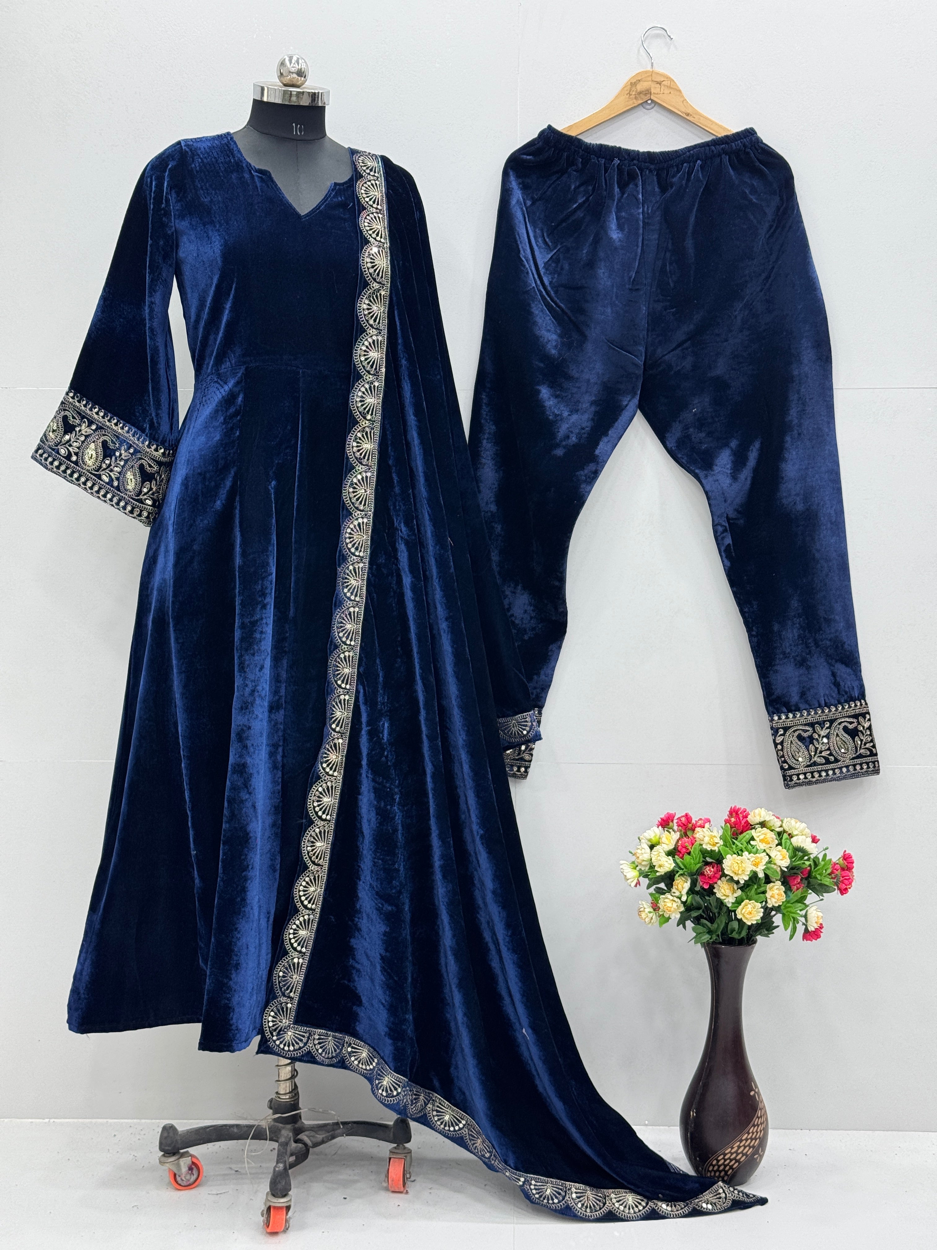 Designer Party Wear Gown And Pent With Dupatta