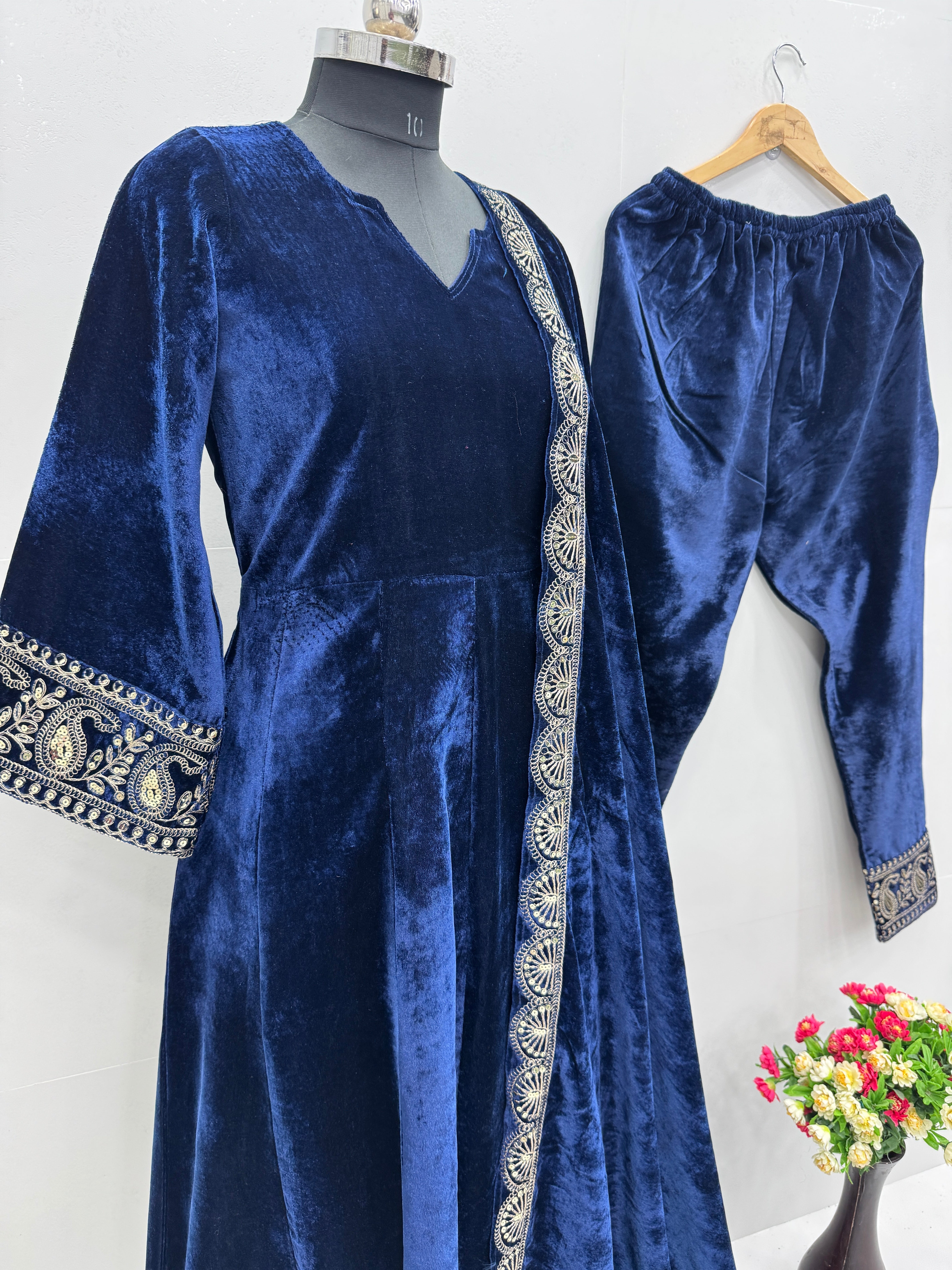 Designer Party Wear Gown And Pent With Dupatta