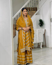 Designer Party Wear Look Top Plazzo & Fancy Dupatta Set