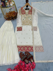 Designer Party Wear Look Top Sarara Plazzo & Dupatta