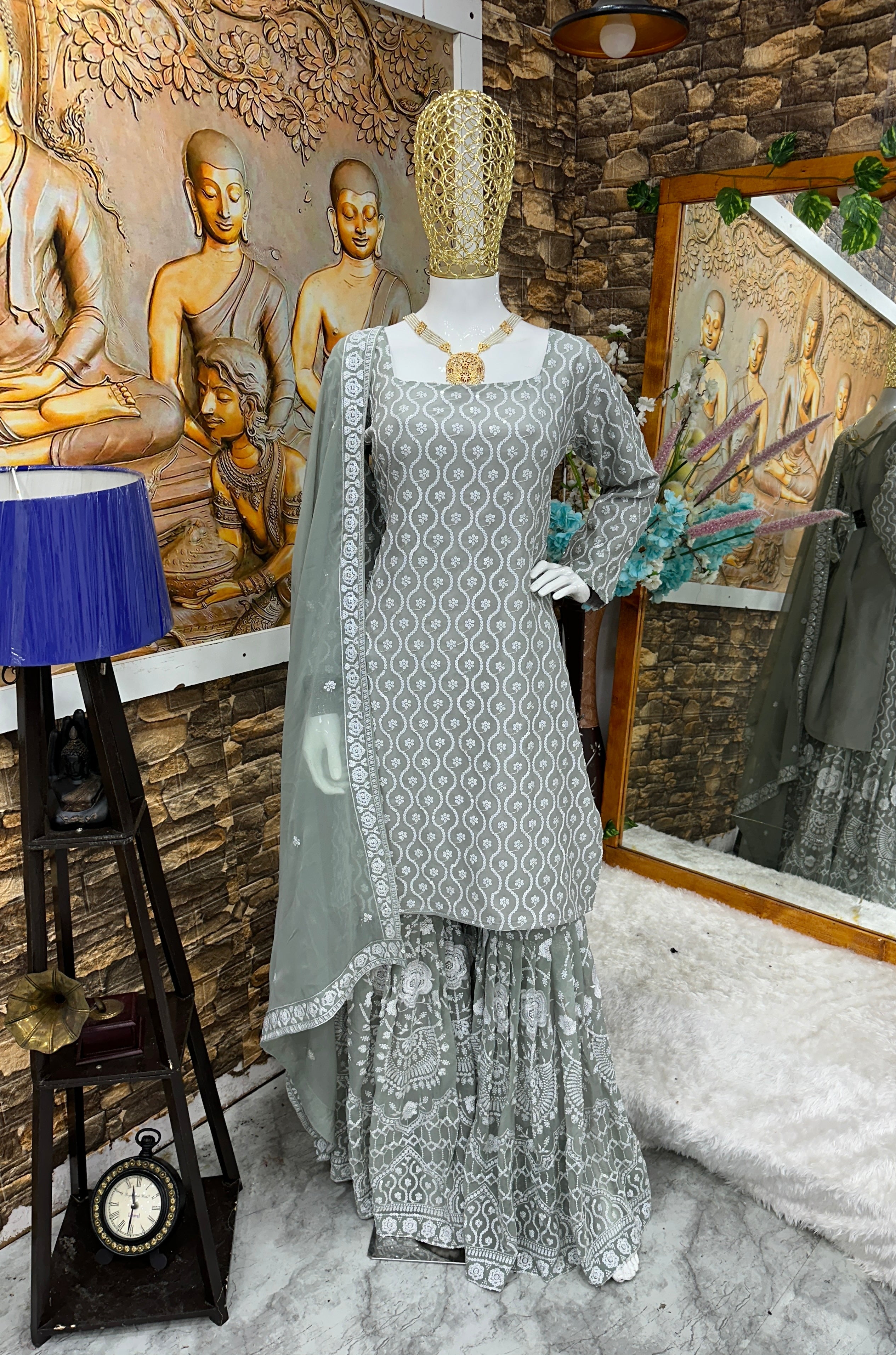 Beautiful Party Wear Top And Bottom With Fancy Dupatta