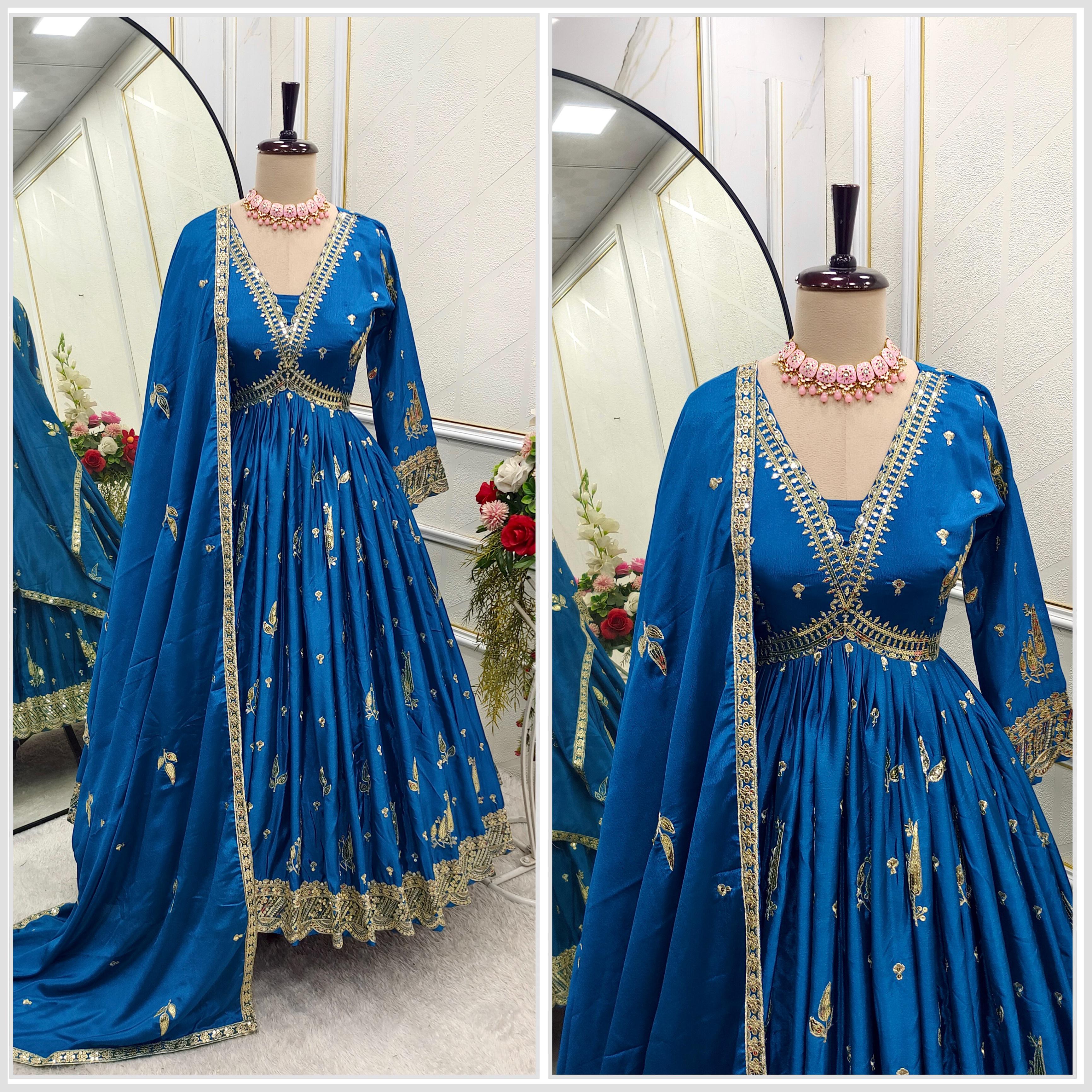 Designer Aliya-Cut Gown-Pent And Beautiful Dupatta