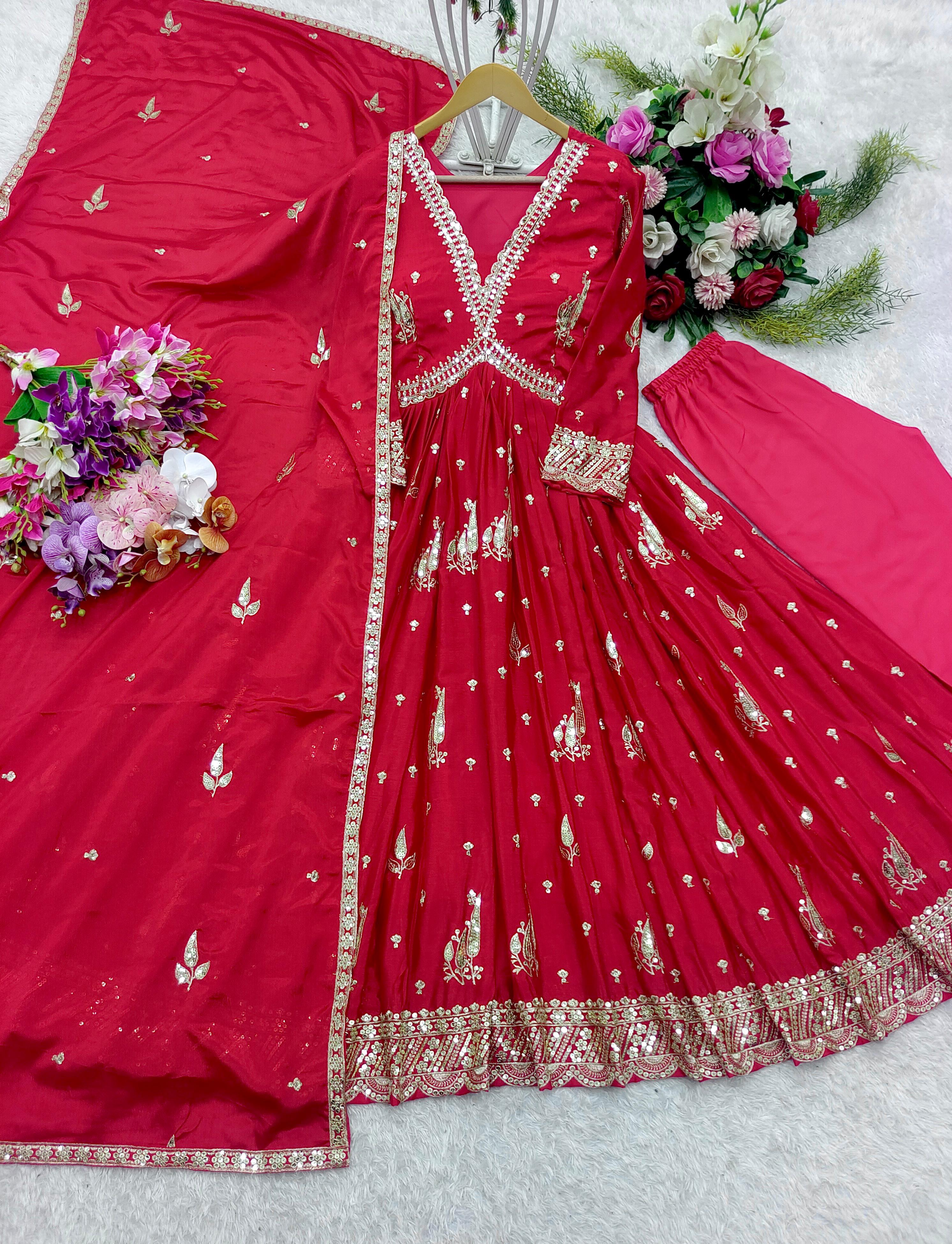 Designer Aliya-Cut Gown-Pent And Beautiful Dupatta