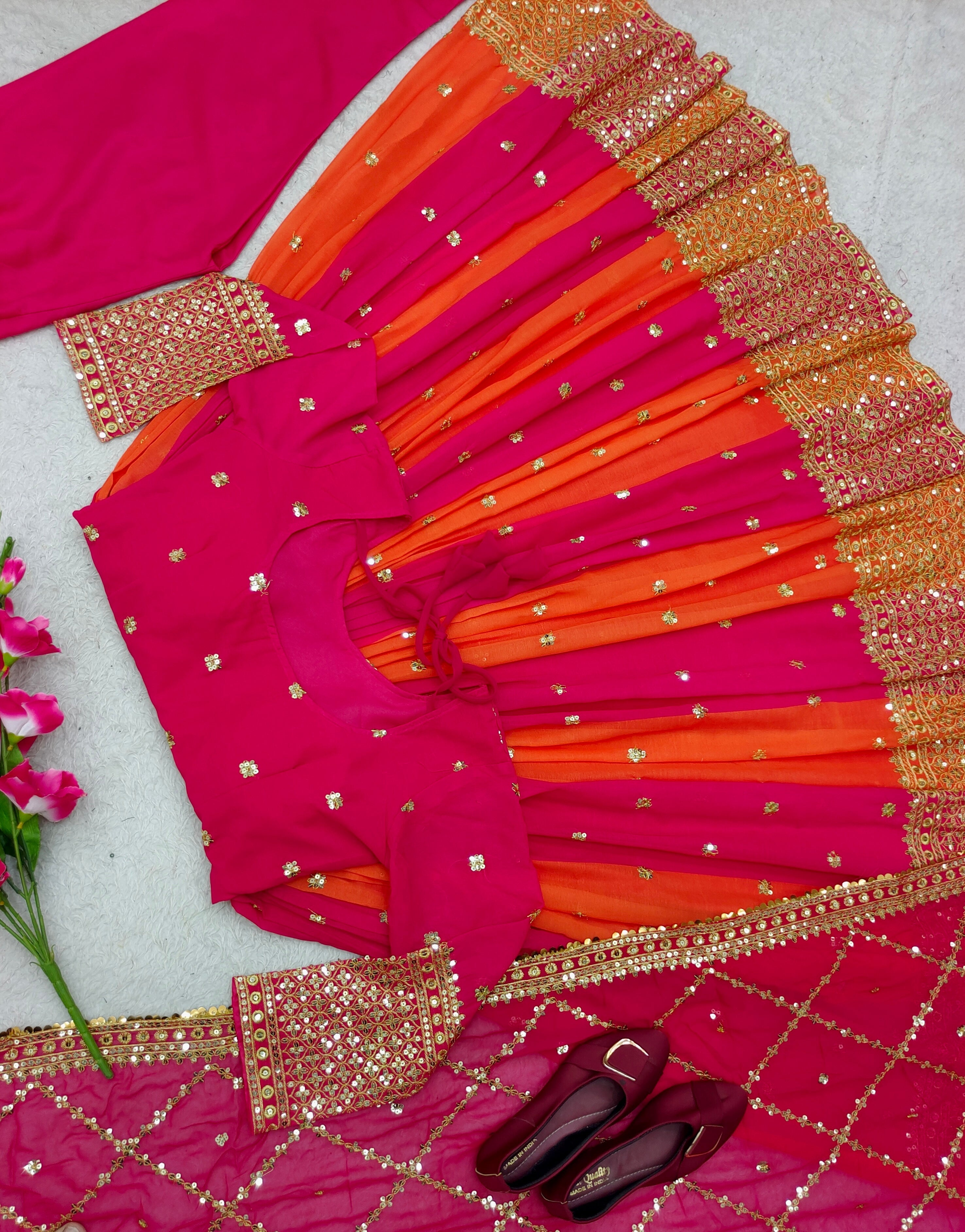 Designer Party Wear Gown With Pent And Beautiful Dupatta