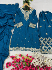 Designer Party Wear Top-Bottom And Dupatta
