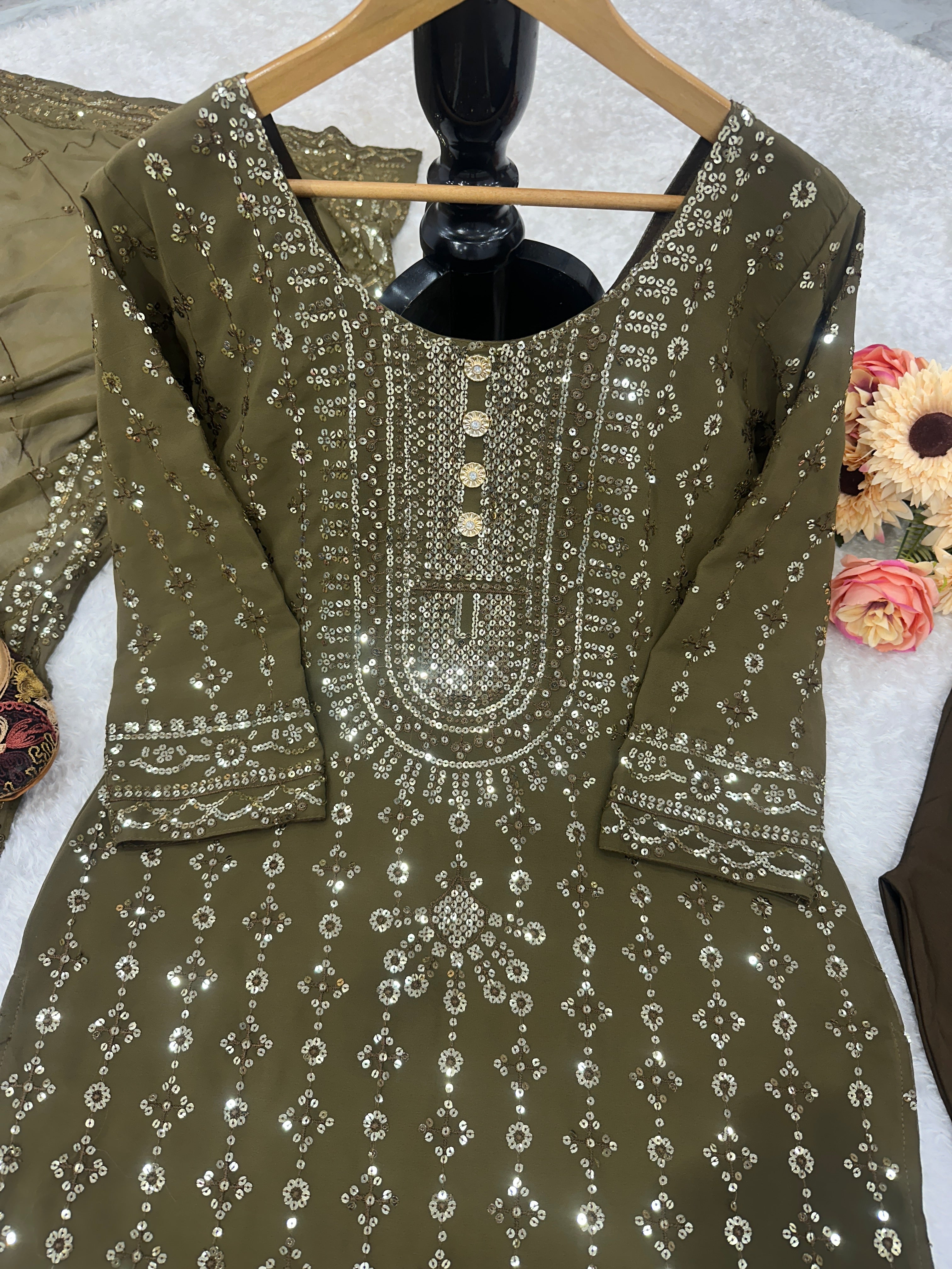 Designer Party Wear Top And Pent With Beautiful Dupatta