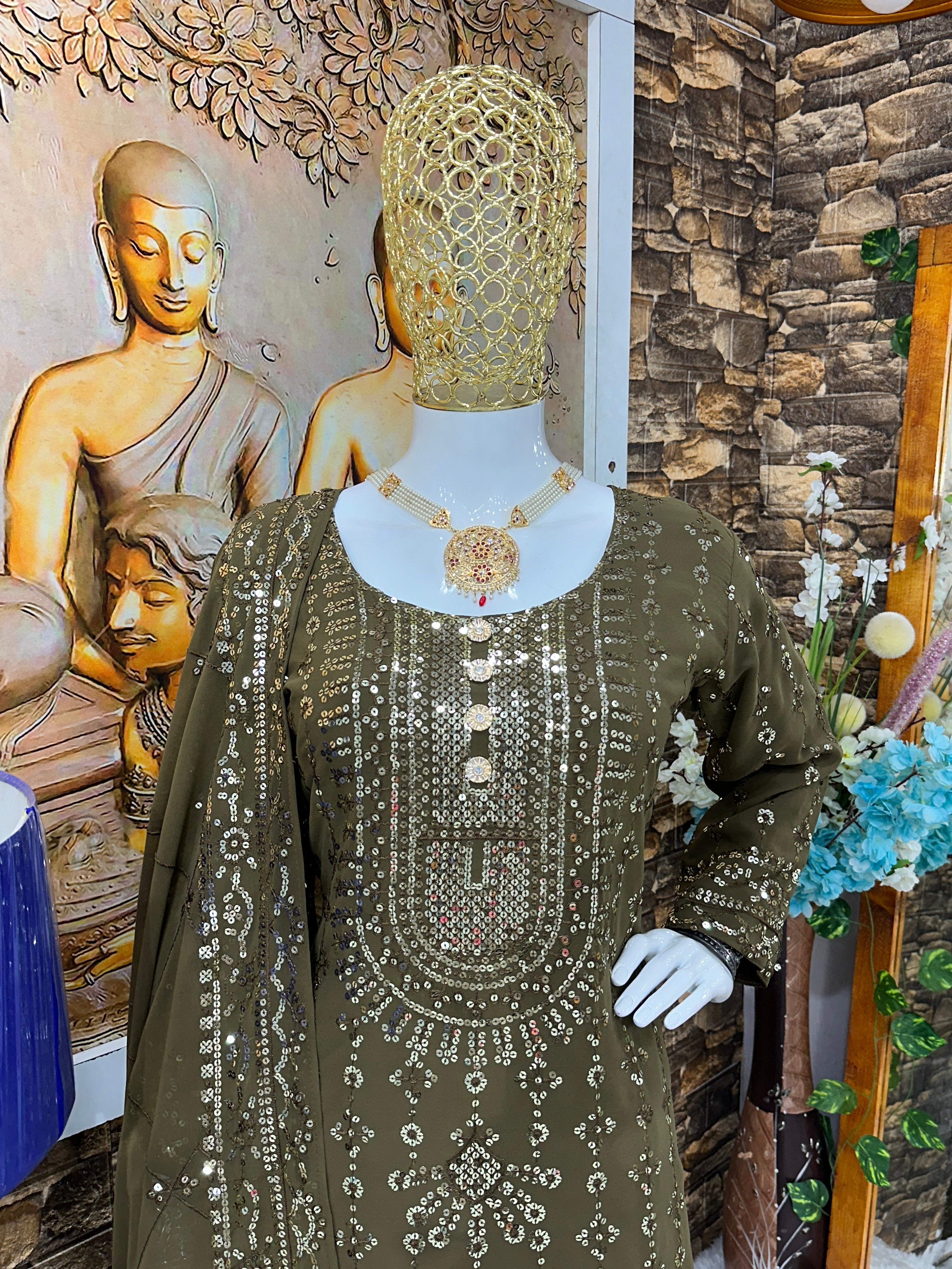 Designer Party Wear Top And Pent With Beautiful Dupatta