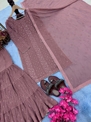 Designer Party Wear Look Top Plazzo & Dupatta