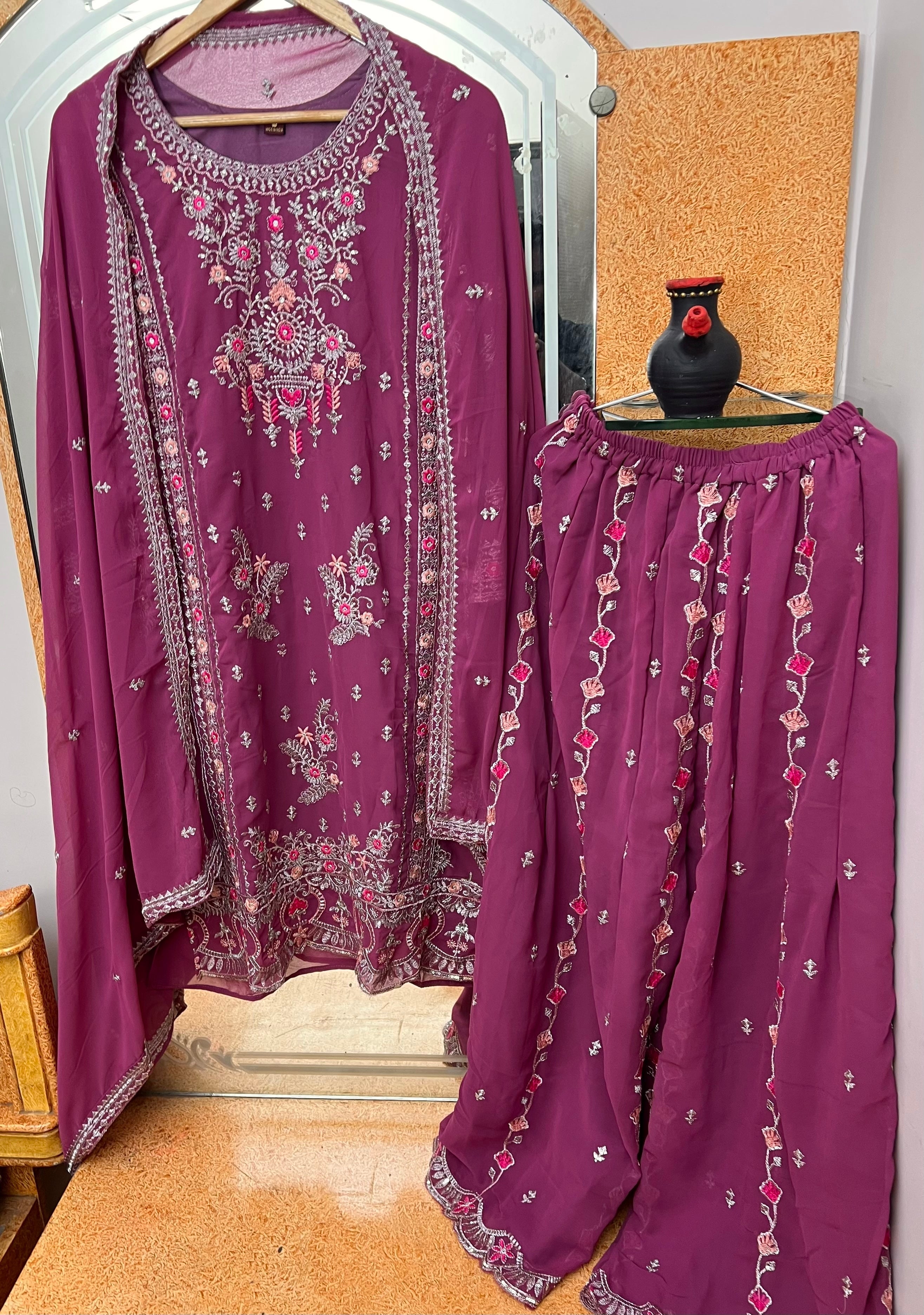 Designer Party Wear Top And Bottom With Beautiful Dupatta