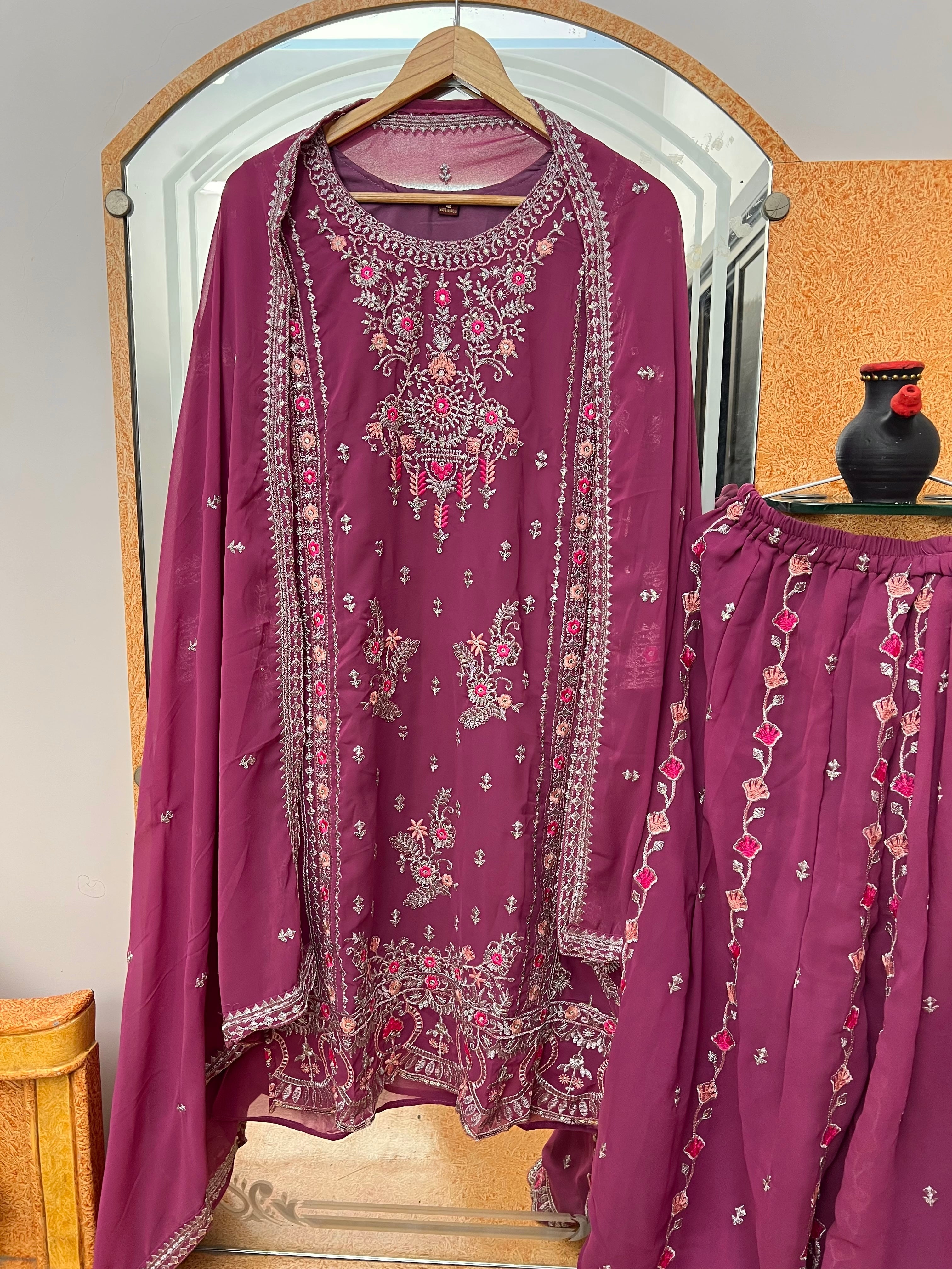 Designer Party Wear Top And Bottom With Beautiful Dupatta