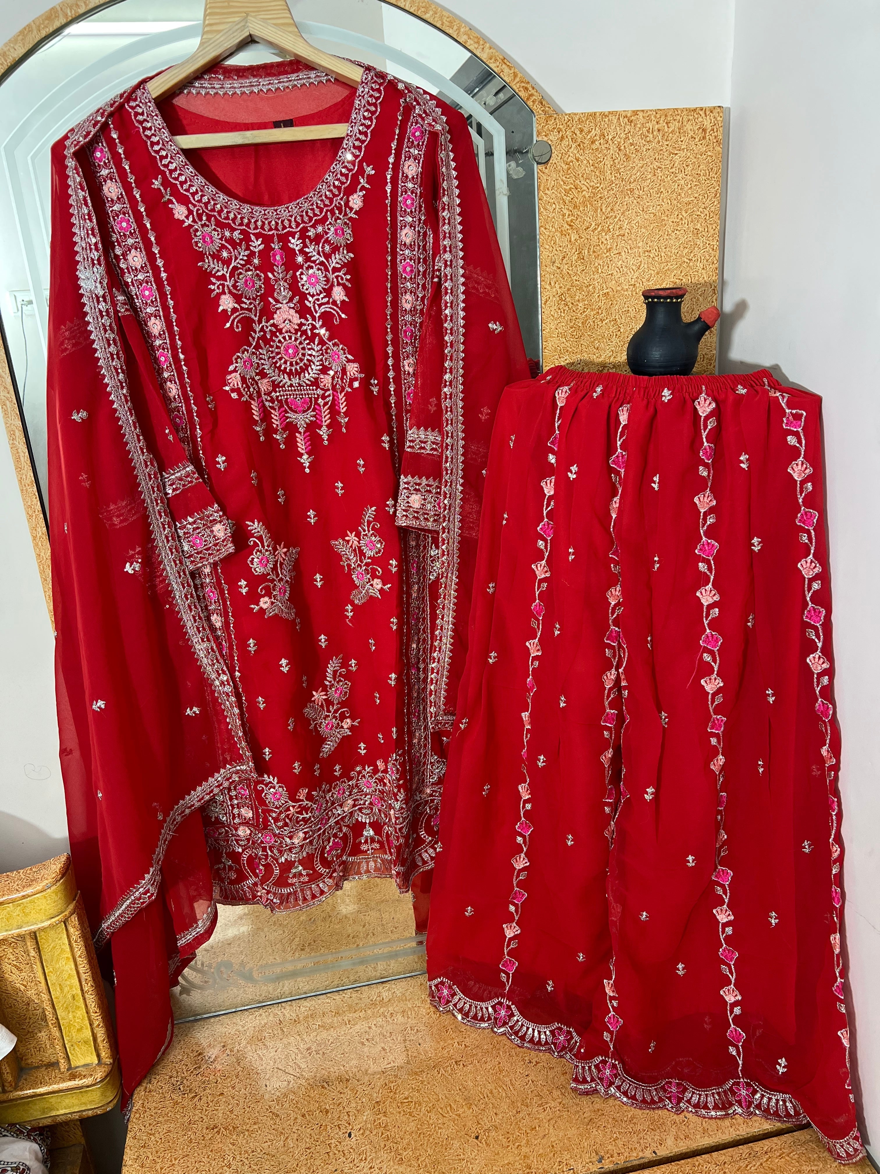 Designer Party Wear Top And Bottom With Beautiful Dupatta