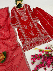 Designer Party Wear Top And Bottom With Beautiful Dupatta
