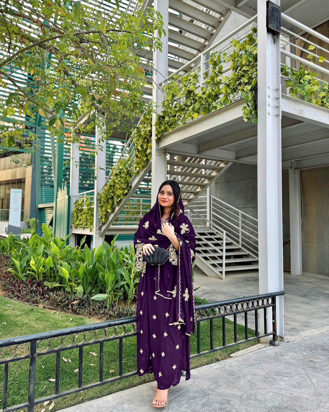 Designer Party Wear Look Top Plazzo & Beautiful Dupatta