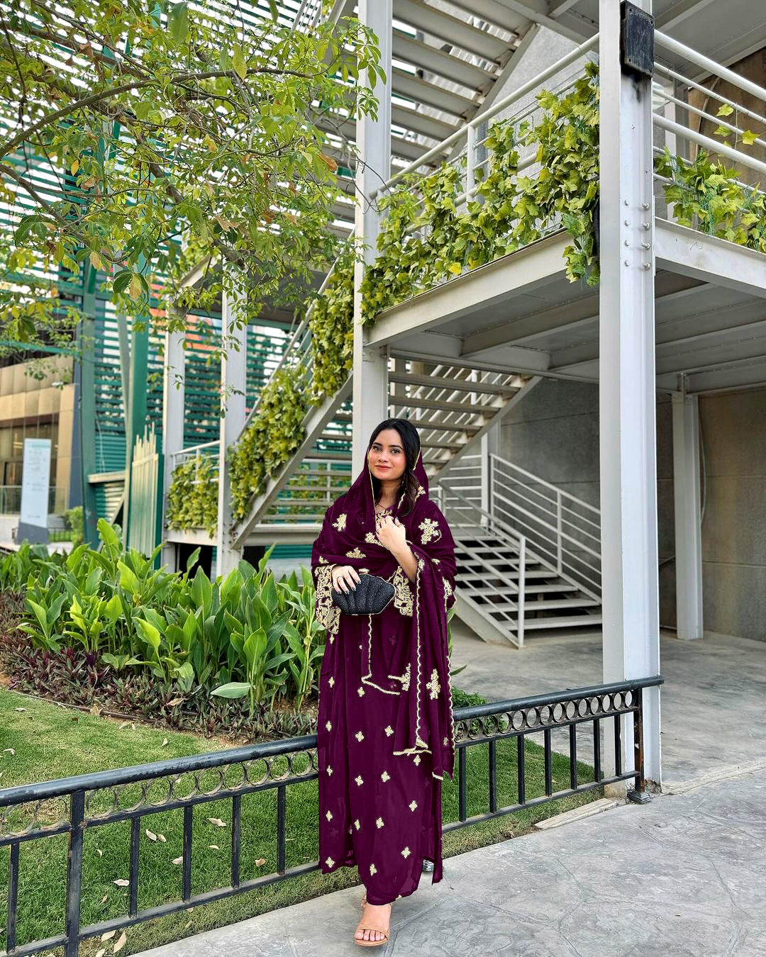 Designer Party Wear Look Top Plazzo & Beautiful Dupatta