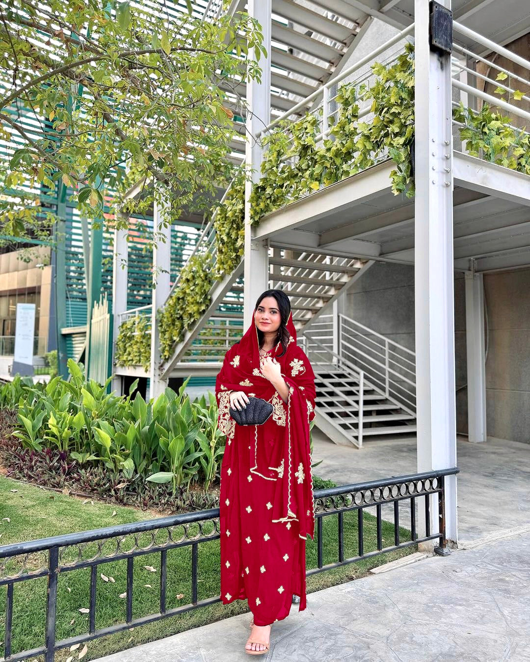 Designer Party Wear Look Top Plazzo & Beautiful Dupatta