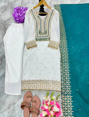 Beautiful Party Wear Top And Pent With Dupatta