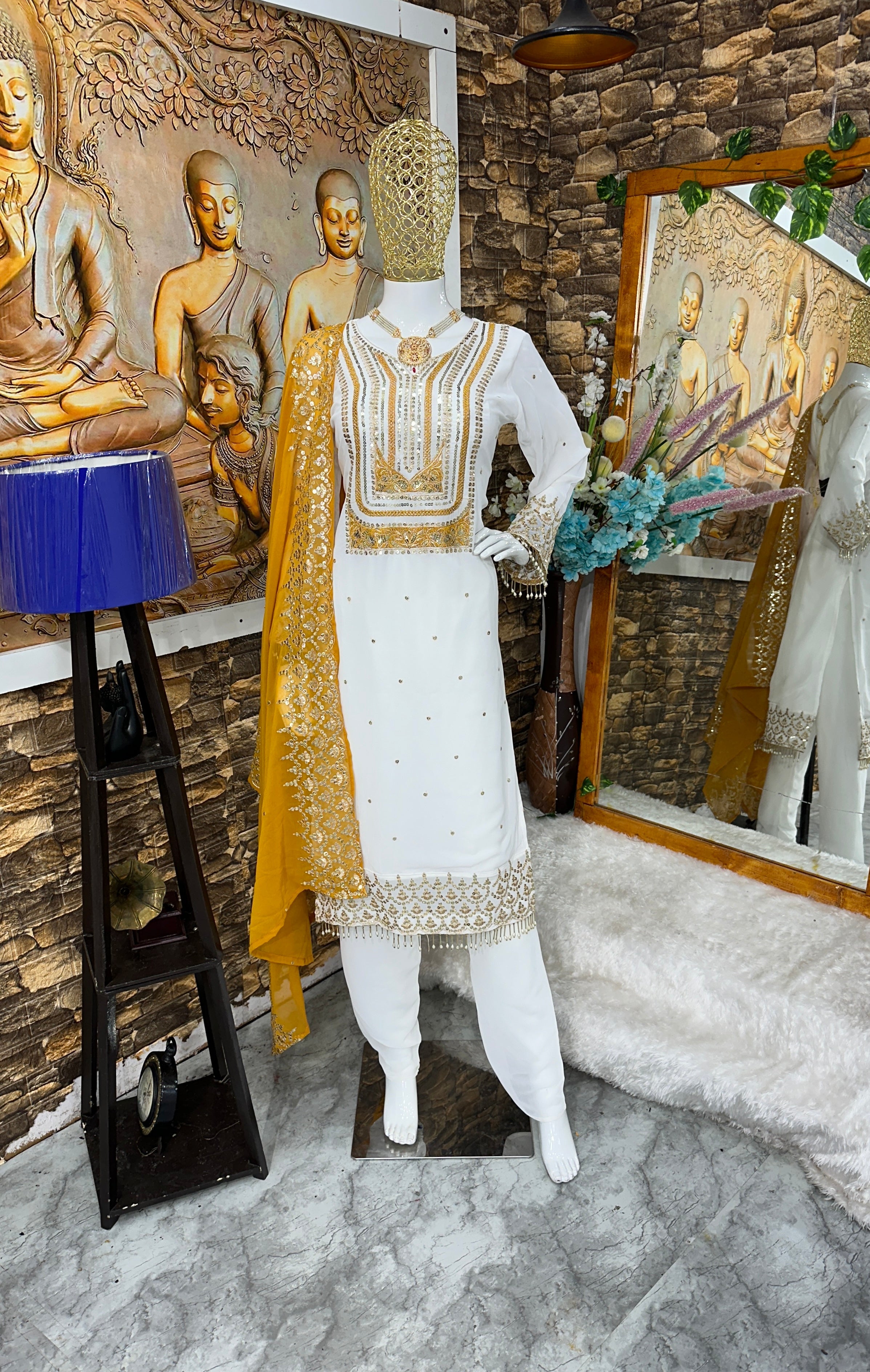 Beautiful Party Wear Top And Pent With Dupatta