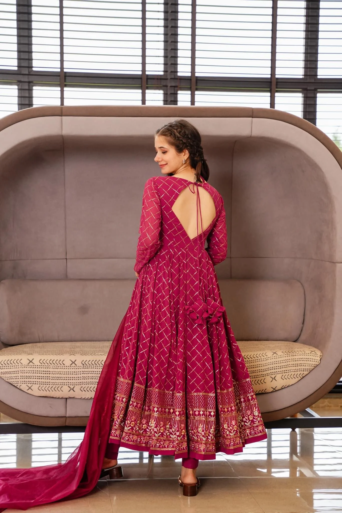 Party Wear Designer Anarkali Gown, Pent And Dupatta