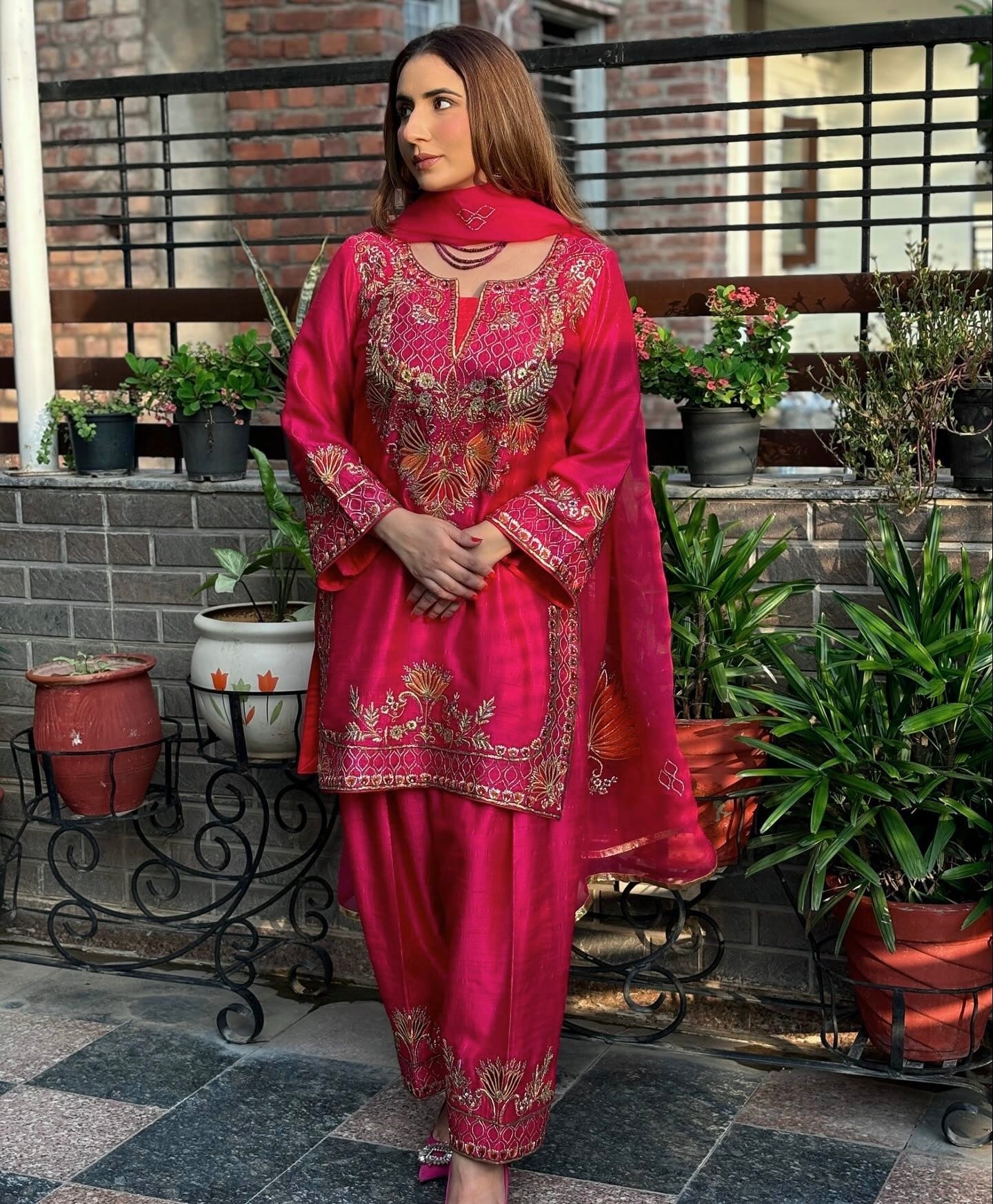 Party Wear Suit Set With Embroidery Sequence Work