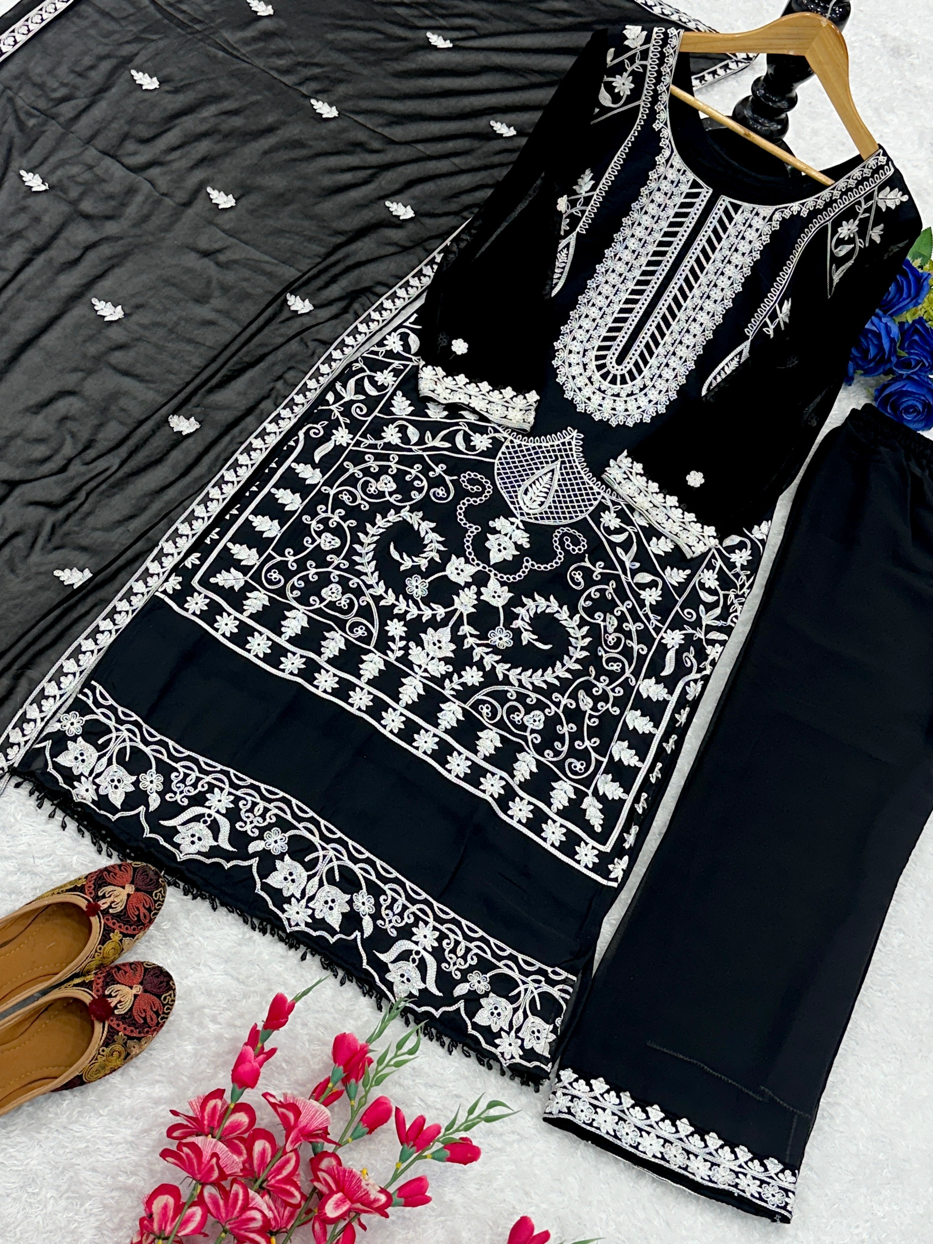 Designer Party Wear Top And Bottom With Beautiful Dupatta