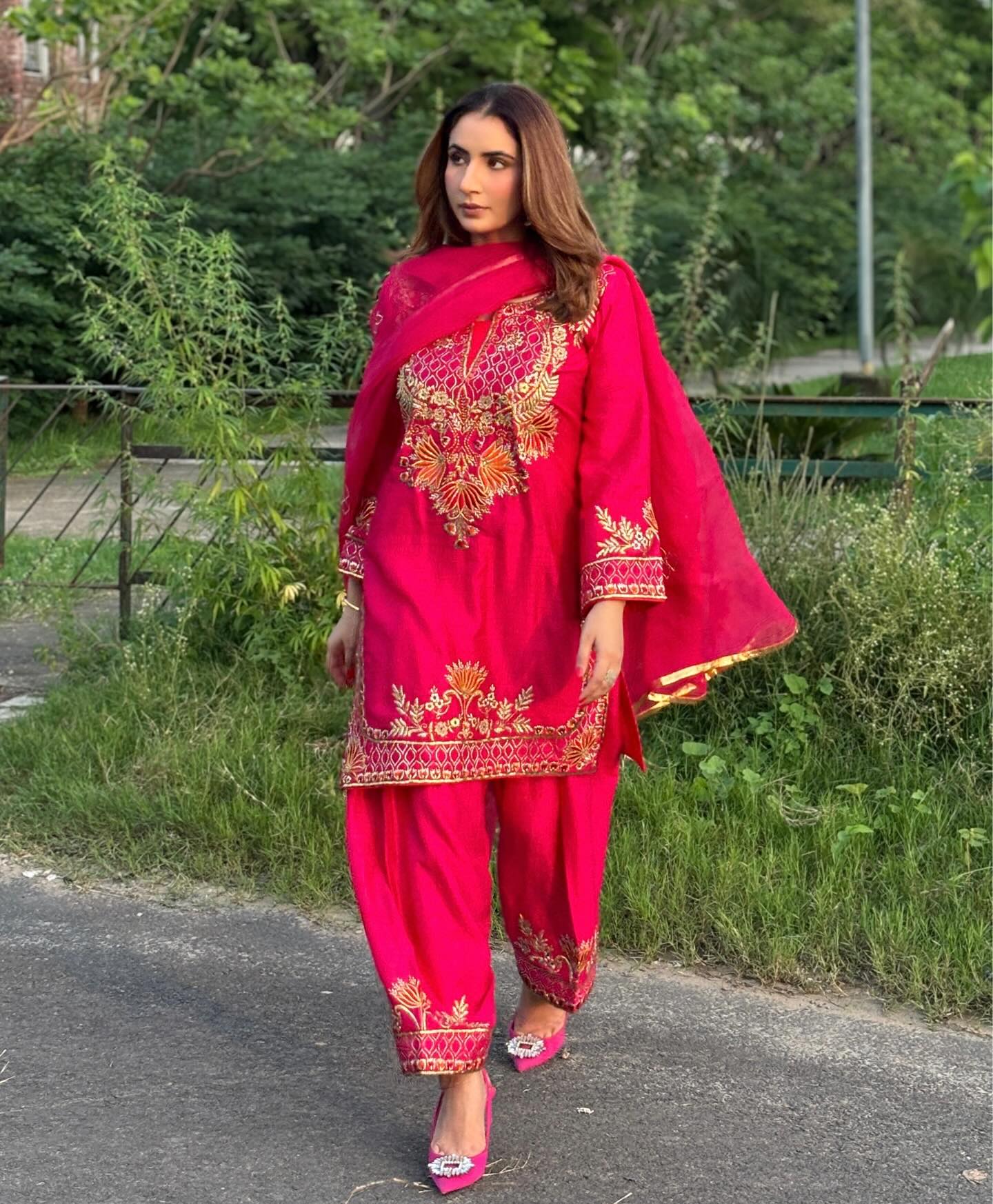 Party Wear Suit Set With Embroidery Sequence Work