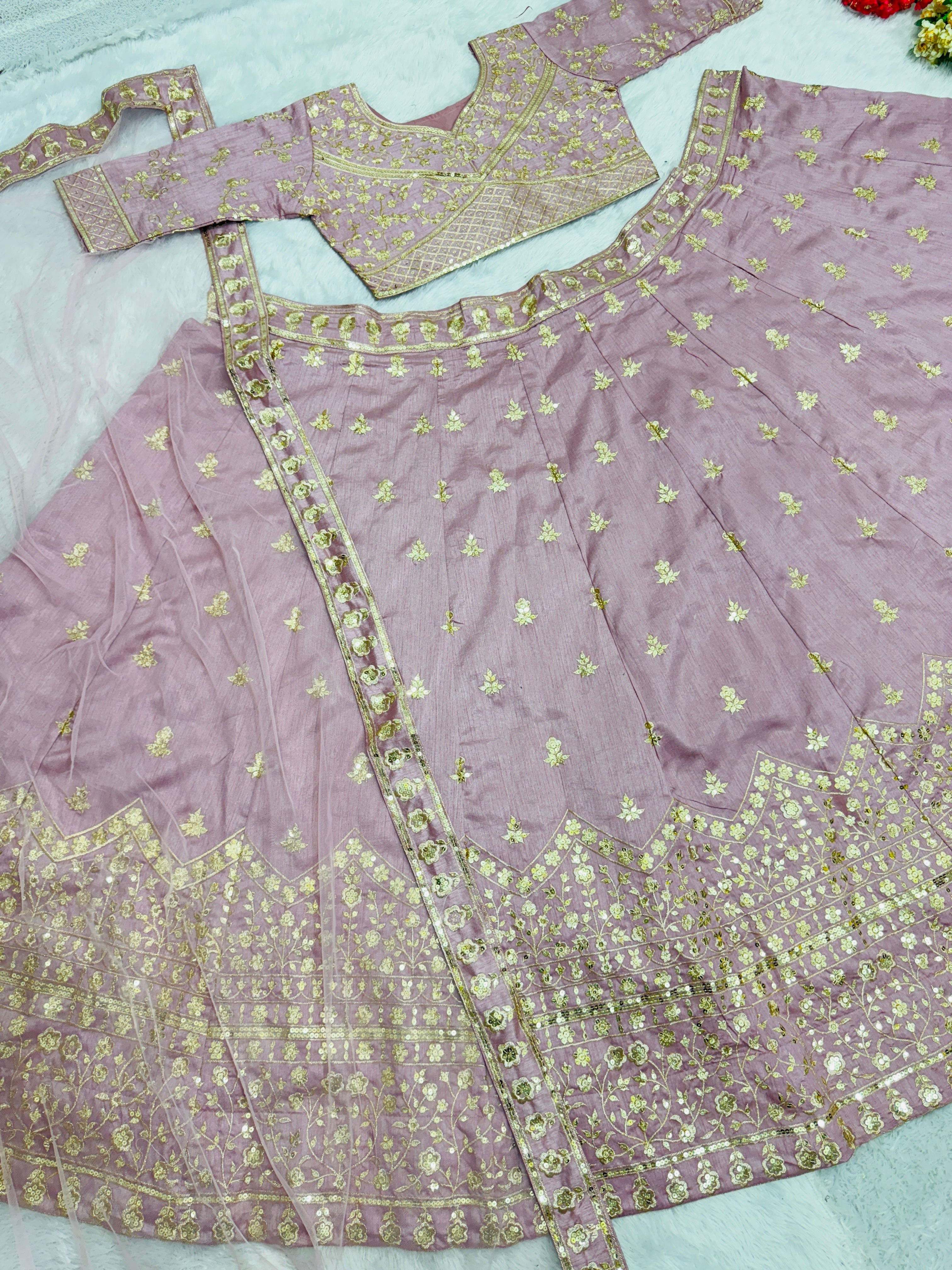 Beautiful Lehenga Choli With Dupatta With Embroidery Work