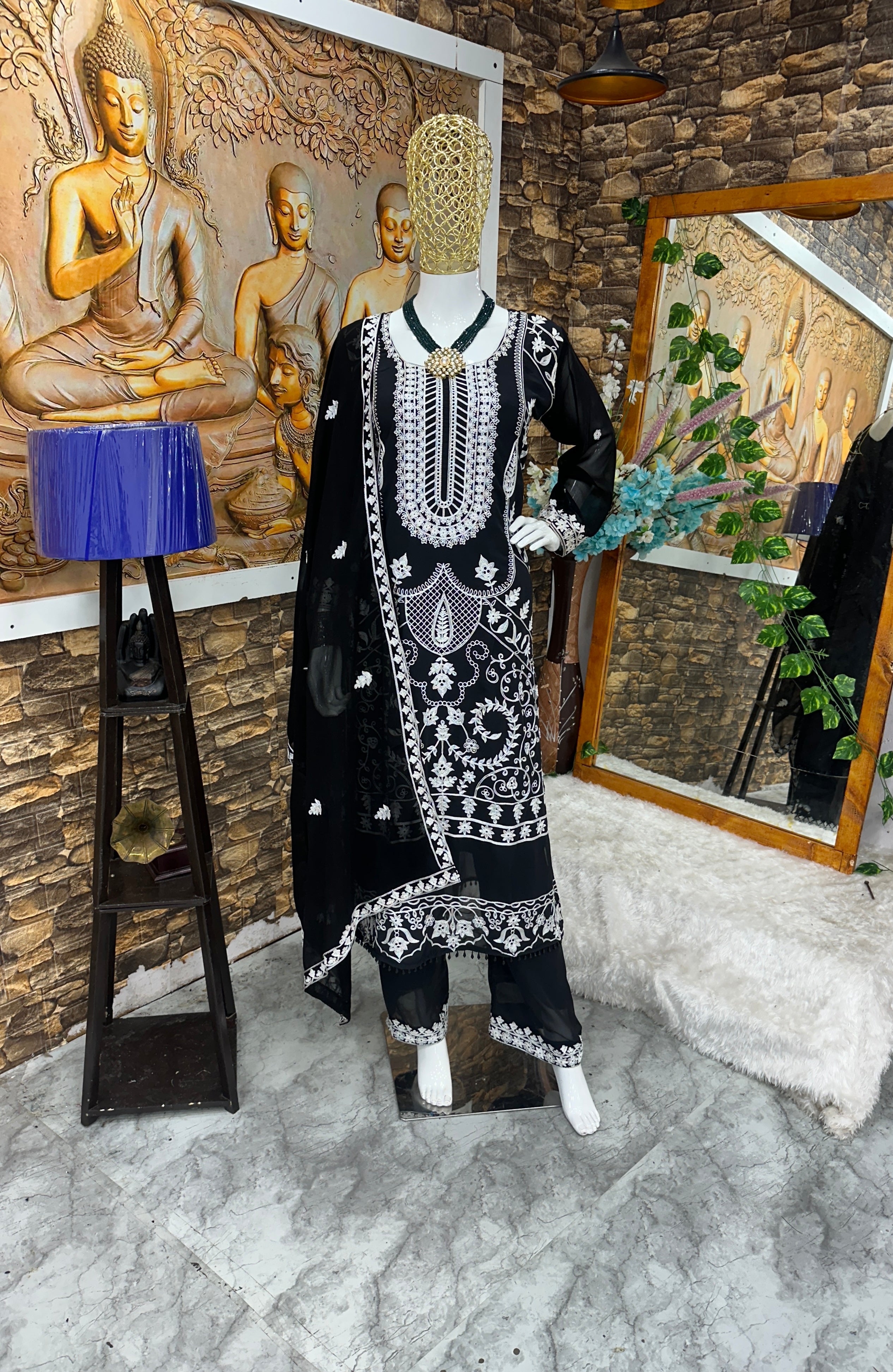 Designer Party Wear Top And Bottom With Beautiful Dupatta