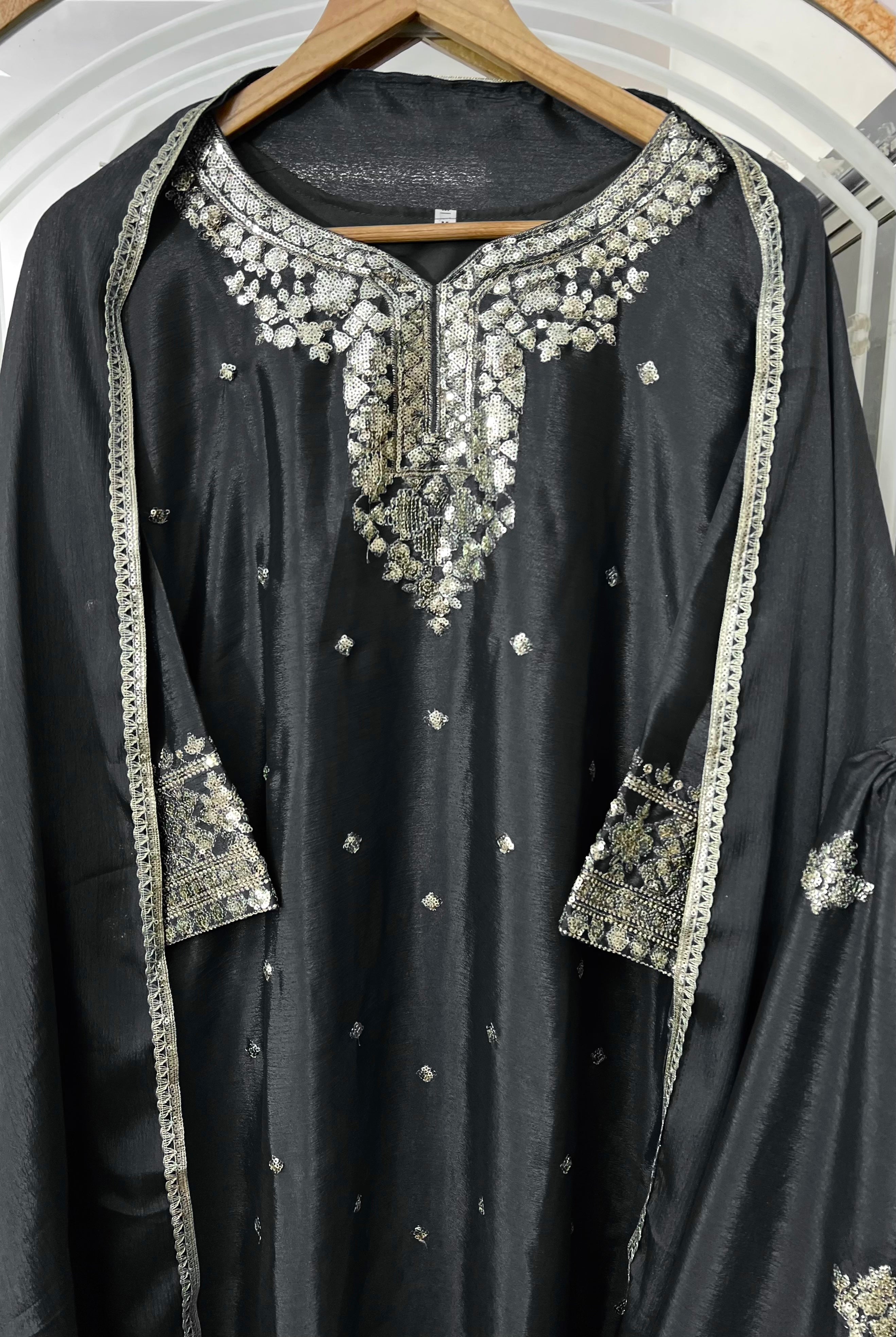Party Wear Beautiful Suit Set With Zari Needle Embroidery Work