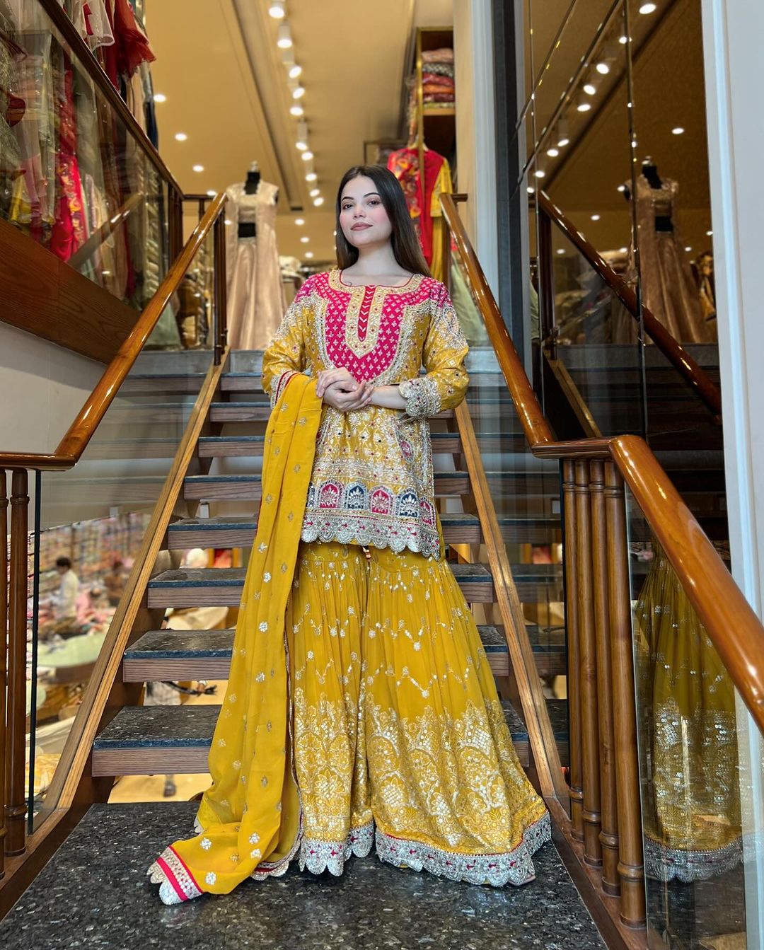 Beautiful Party Wear Top Bottom And Dupatta With Embroidery Sequence Work