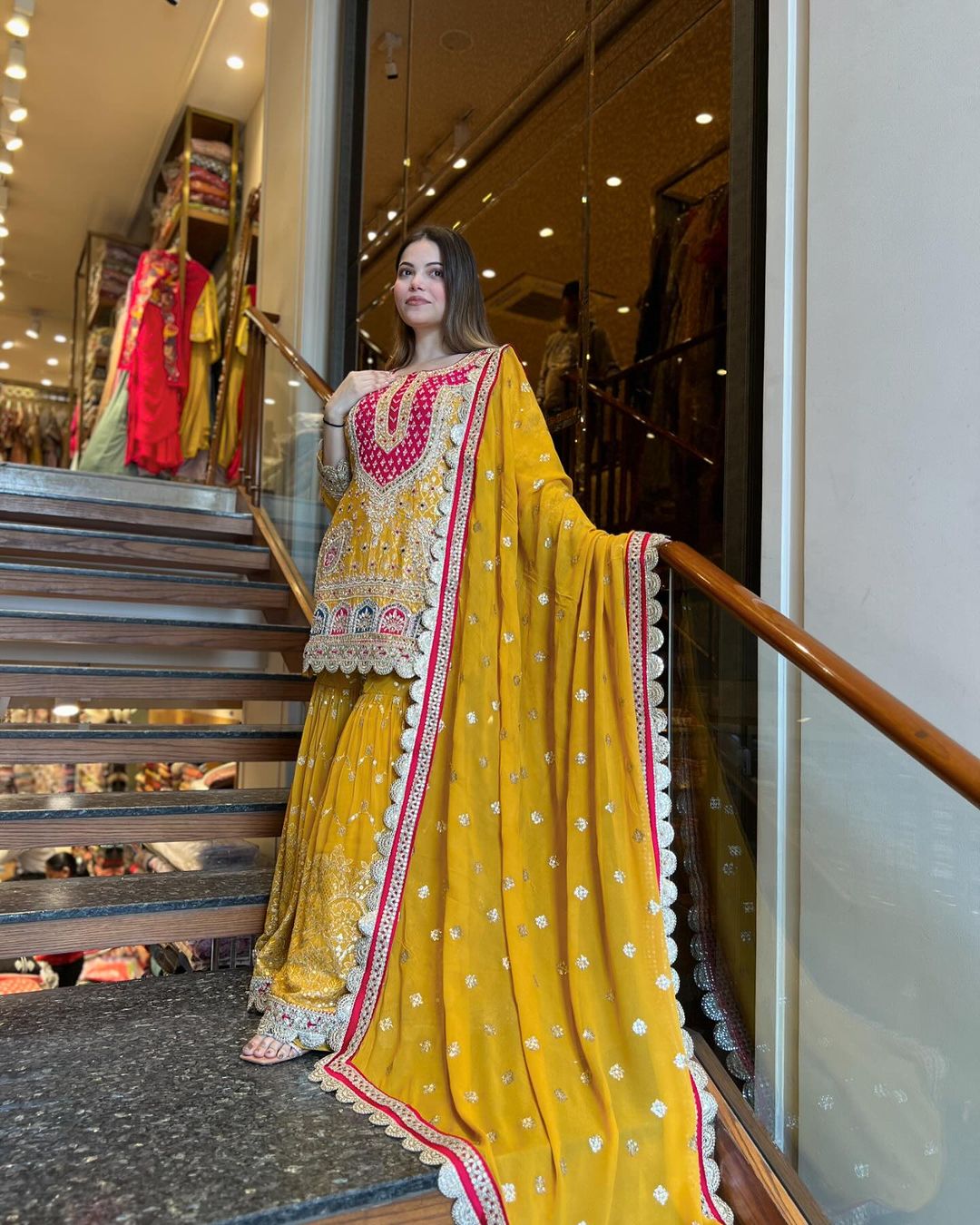 Beautiful Party Wear Top Bottom And Dupatta With Embroidery Sequence Work