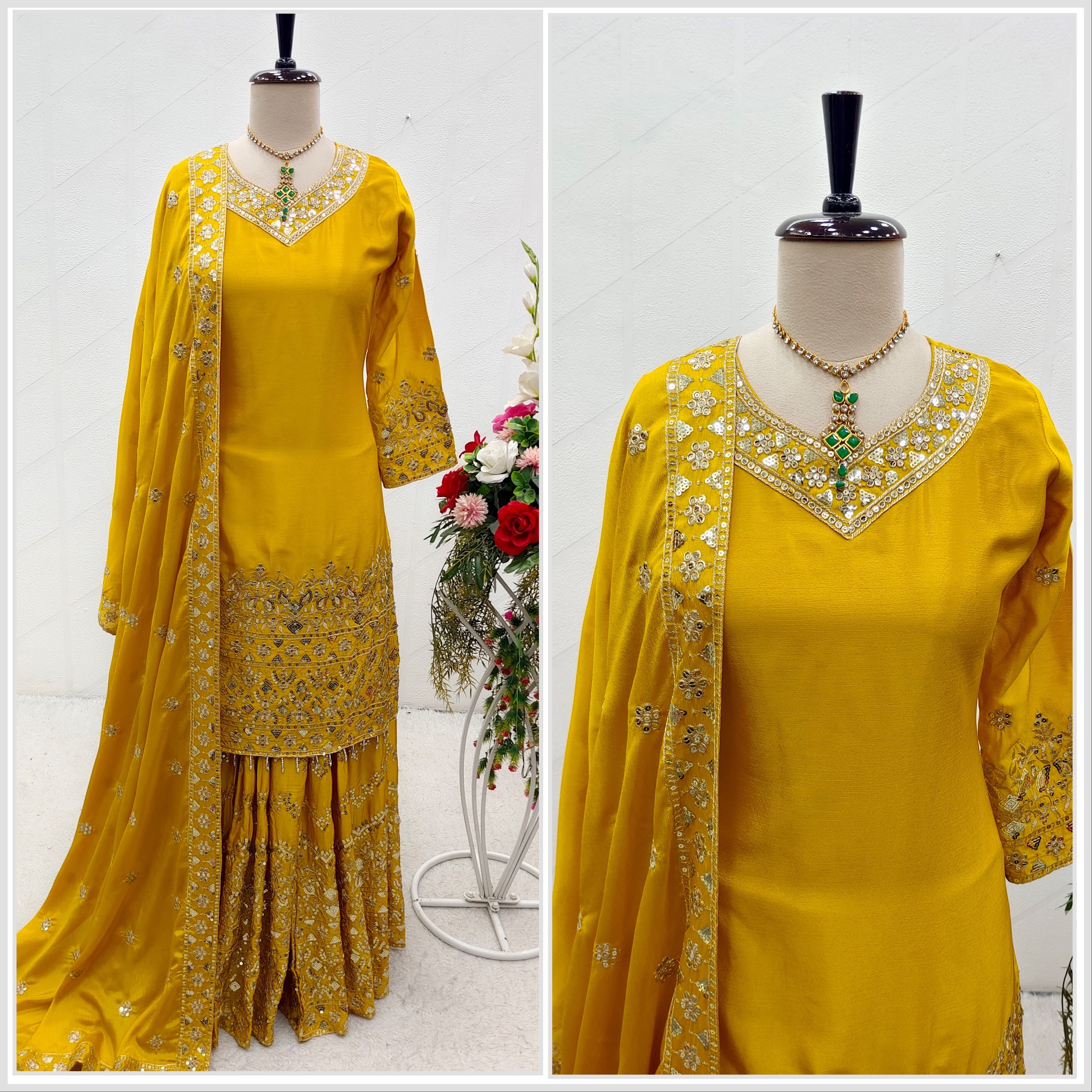 Designer Party Wear Top-Sarara With Dupatta
