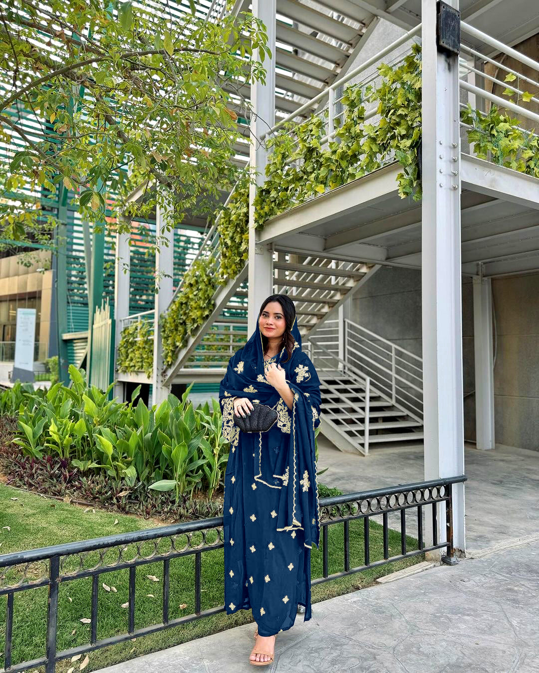 Designer Party Wear Look Top Plazzo & Beautiful Dupatta