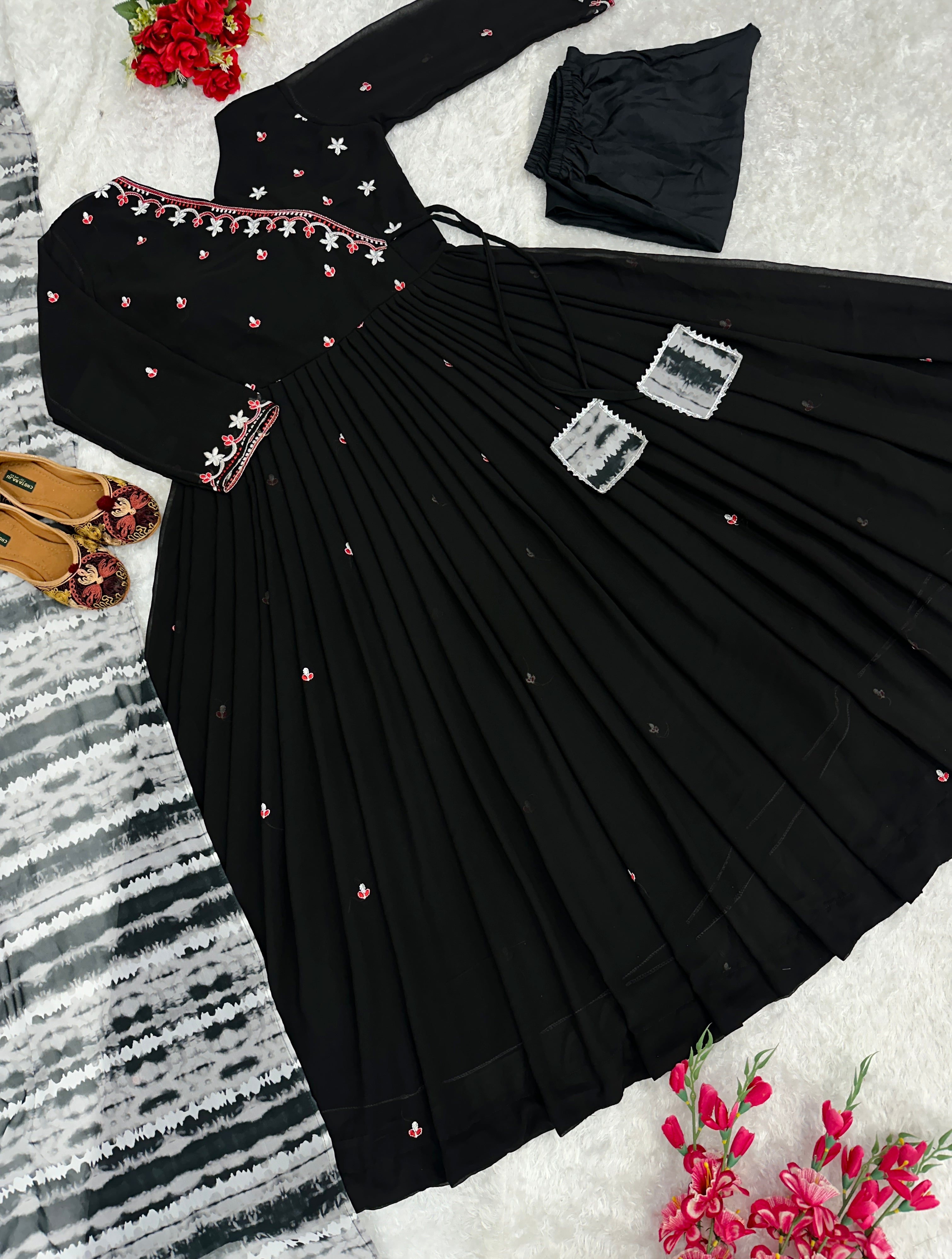 Beautiful Party Wear Fancy Anarkali Gown And Pent With Dupatta