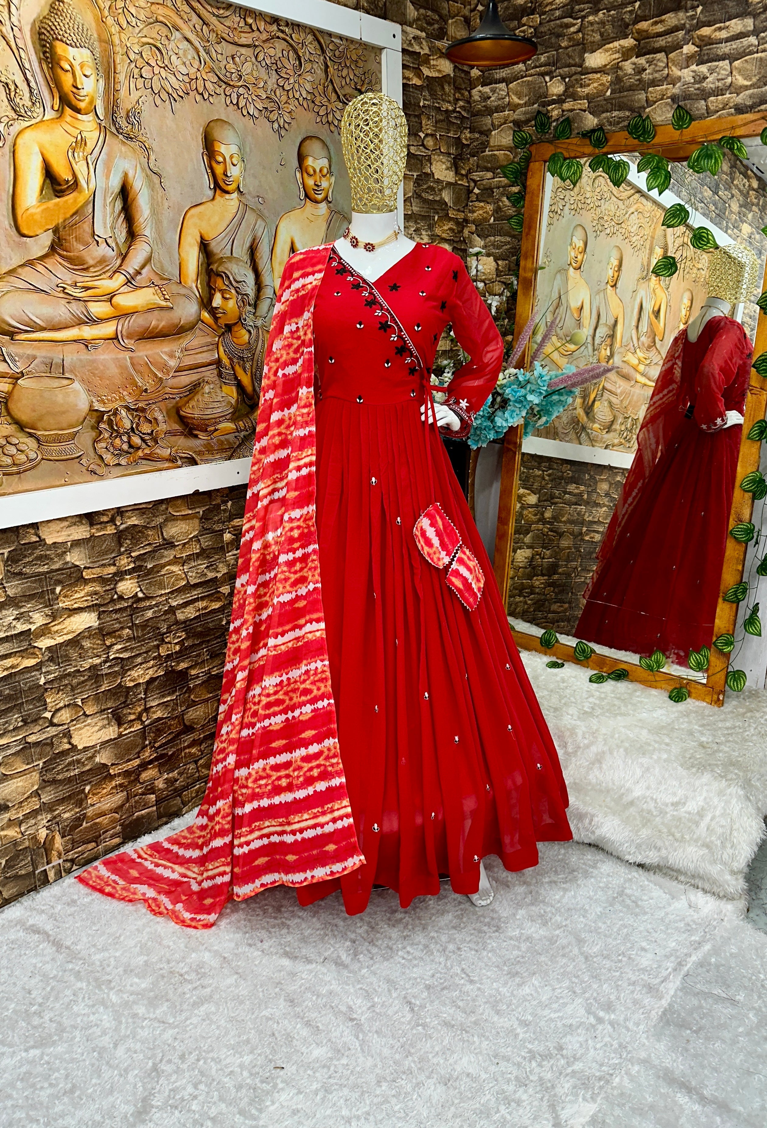 Beautiful Party Wear Fancy Anarkali Gown And Pent With Dupatta