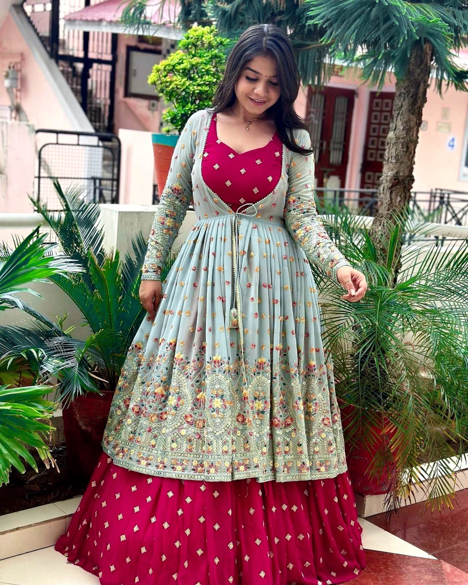 Designer Party Wear Lehenga Choli With Beautiful Koti