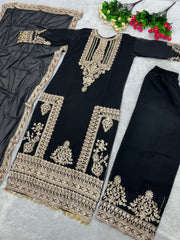 Beautiful Party Wear Top And Plazzo With Dupatta