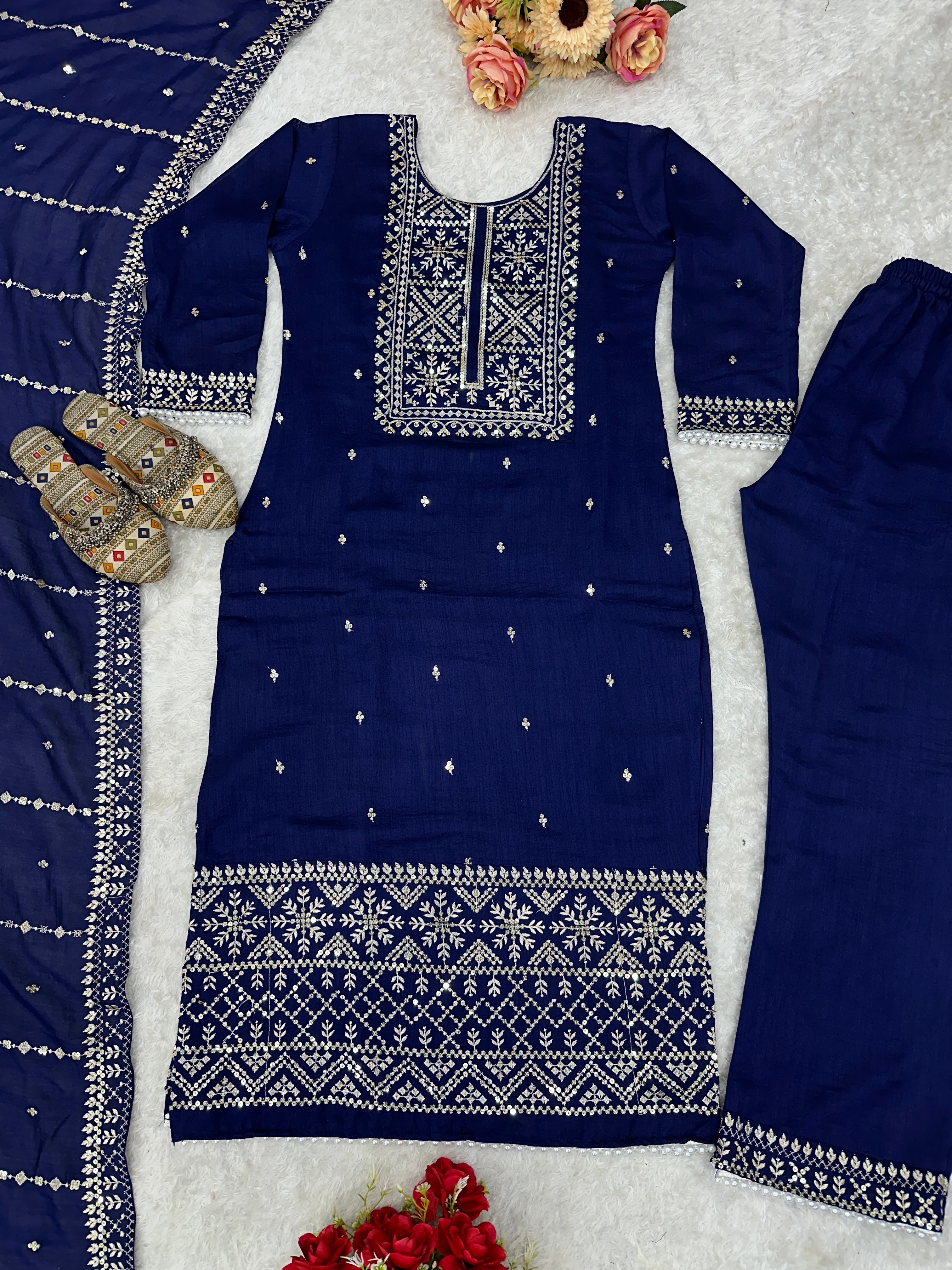 Designer Party Wear Top And Bottom With Beautiful Dupatta