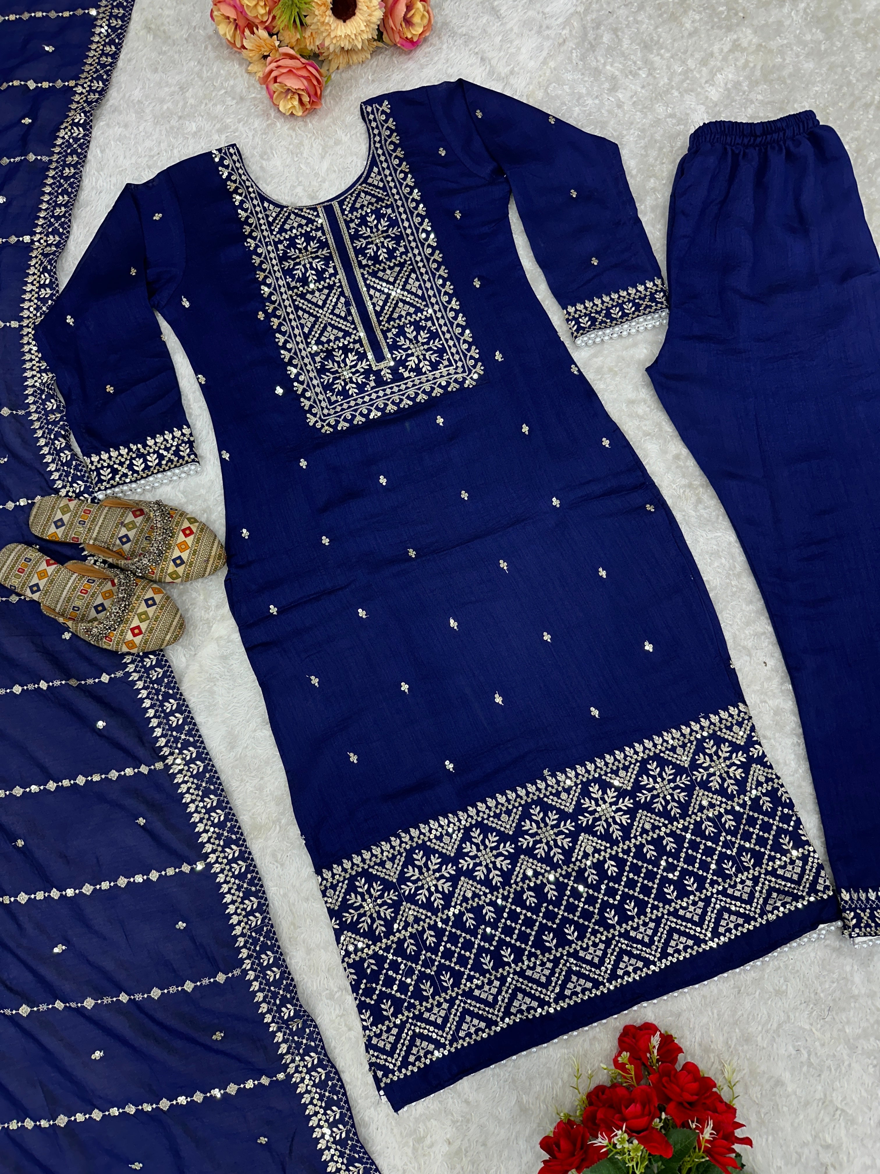 Designer Party Wear Top And Bottom With Beautiful Dupatta