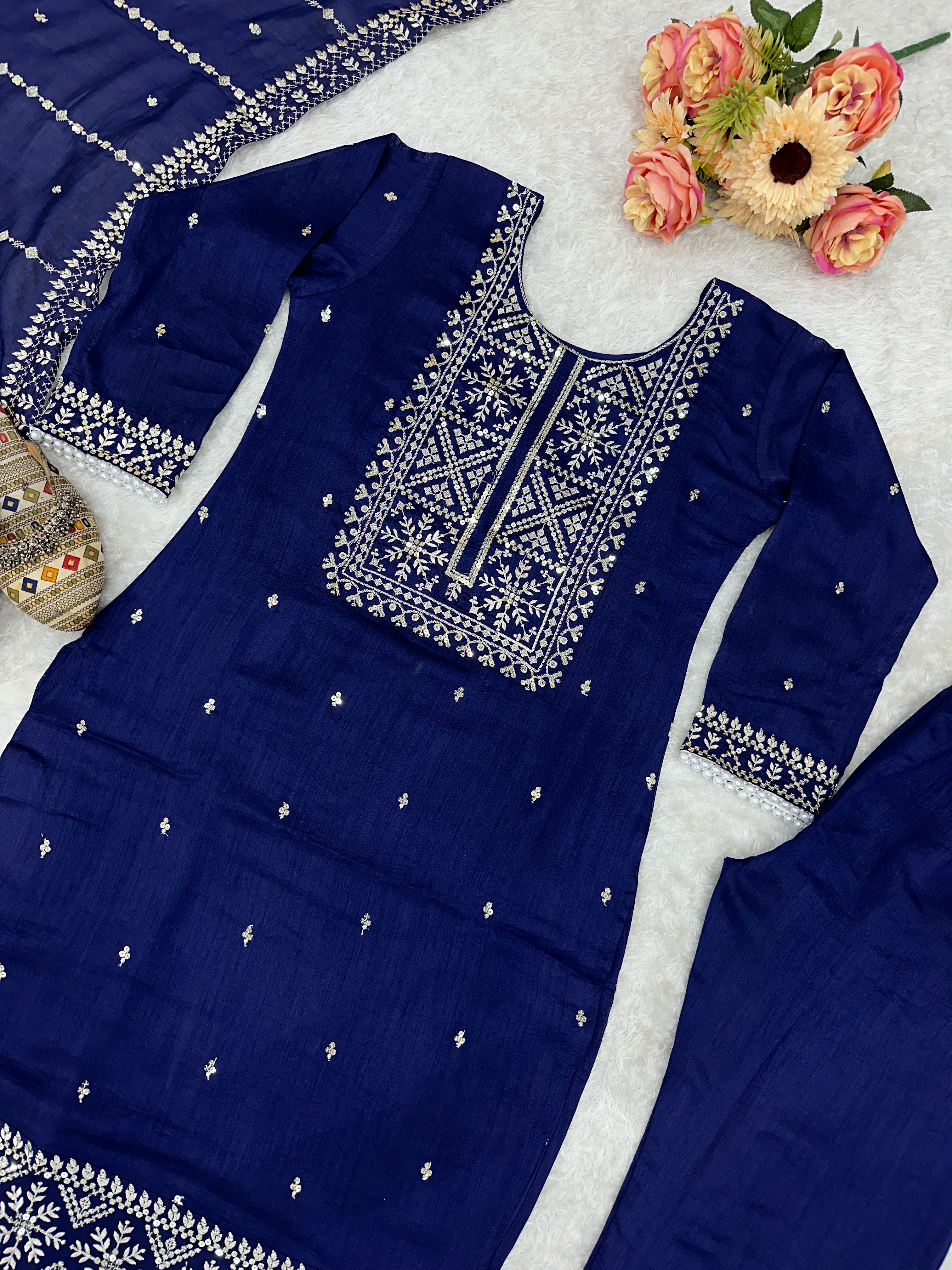 Designer Party Wear Top And Bottom With Beautiful Dupatta