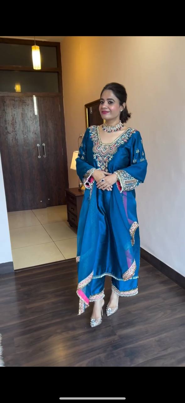 Party Wear Fancy Suit Plazzo And Dupatta