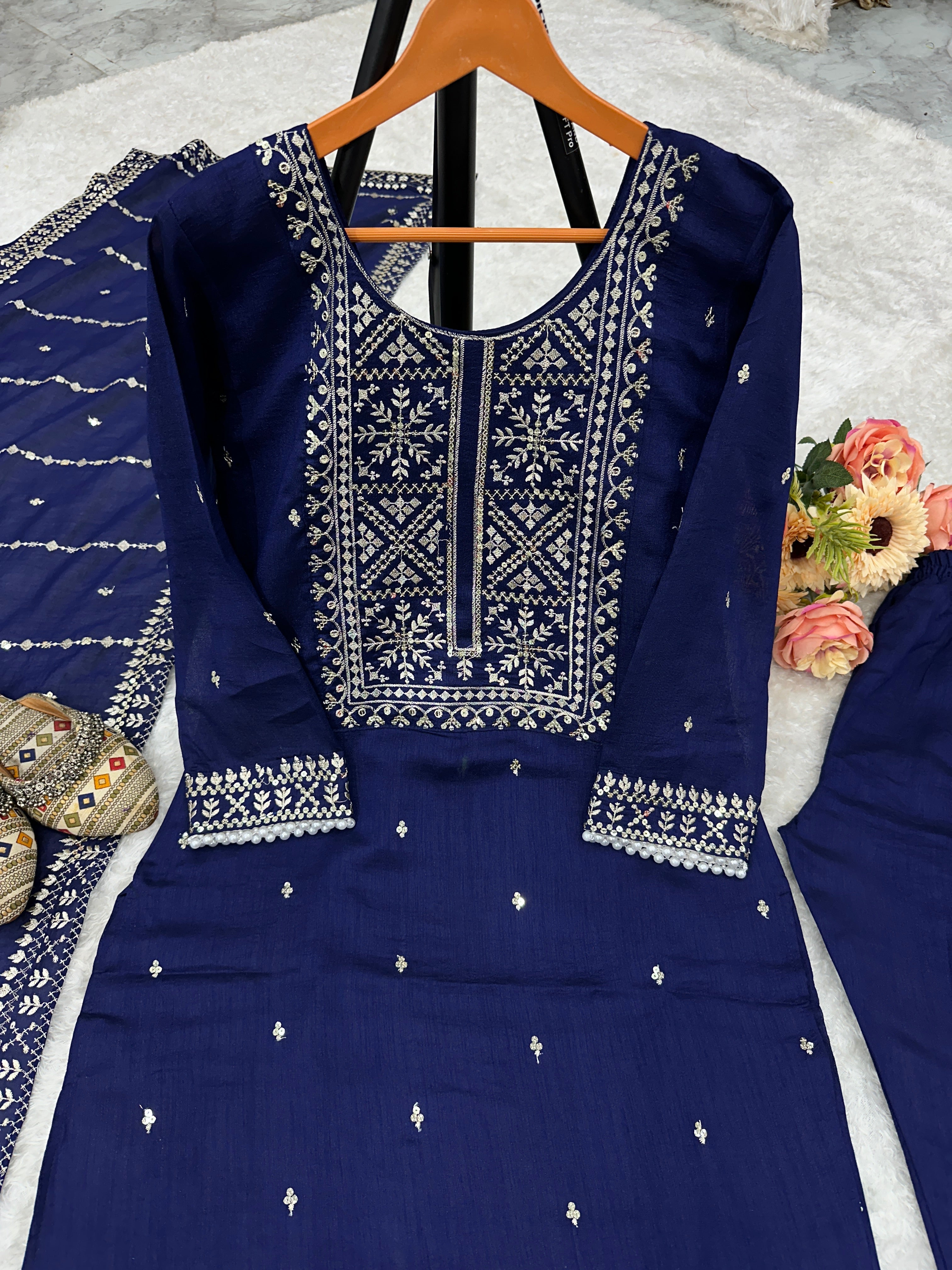 Designer Party Wear Top And Bottom With Beautiful Dupatta