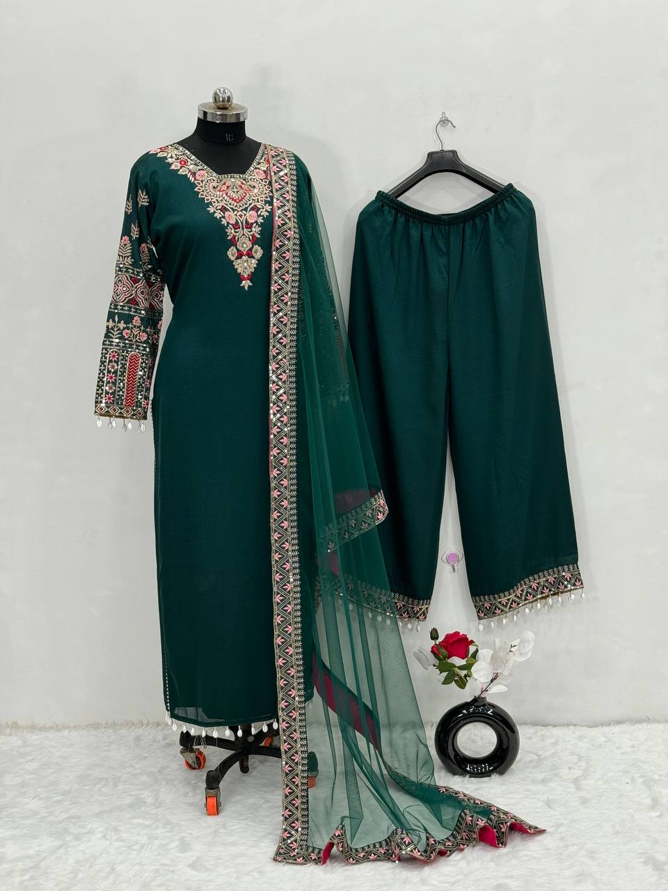 Party Wear Fancy Suit Plazzo And Dupatta