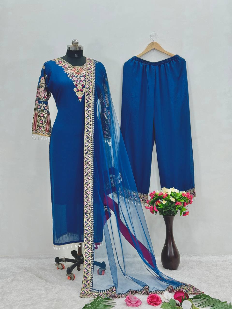 Party Wear Fancy Suit Plazzo And Dupatta
