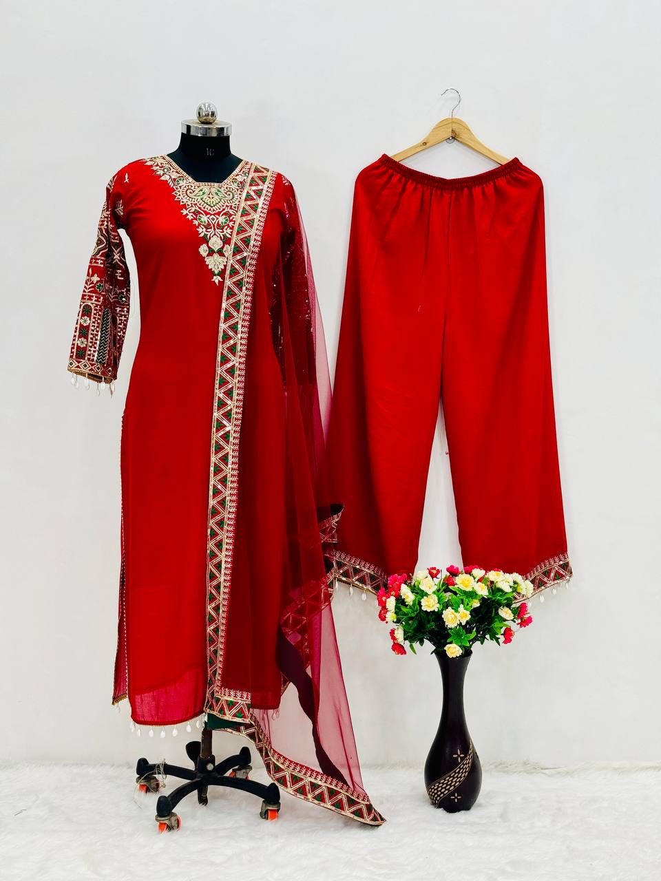 Party Wear Fancy Suit Plazzo And Dupatta