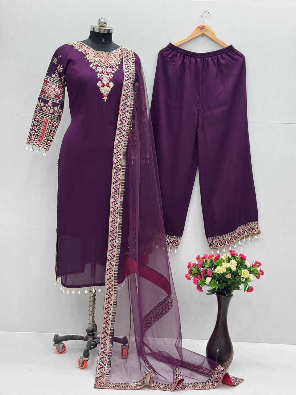Party Wear Fancy Suit Plazzo And Dupatta